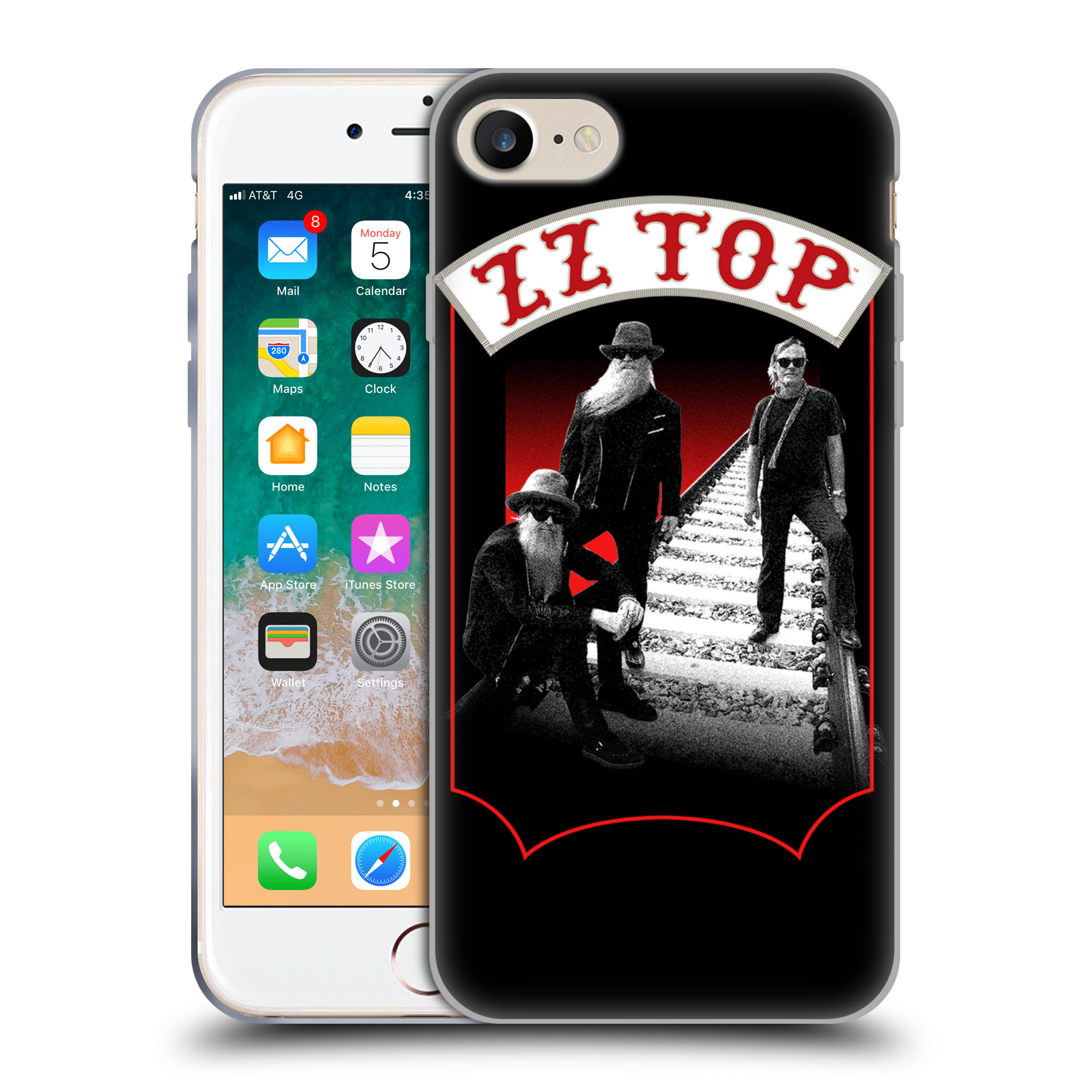HEAD CASE silikonový obal na mobil Apple Iphone 7 ZZ Top koleje zpěváci