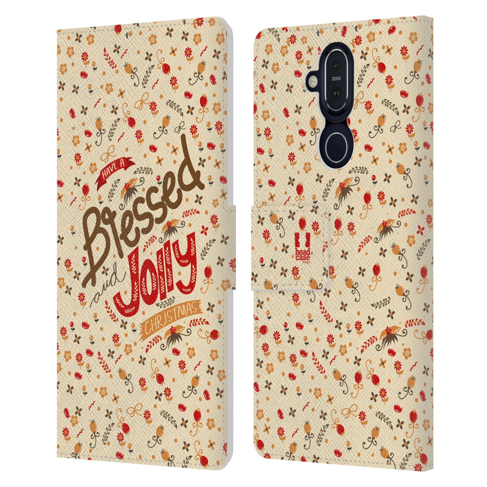 HEAD CASE DESIGNS BLESSED CHRISTMAS LEATHER BOOK WALLET CASE FOR NOKIA PHONES