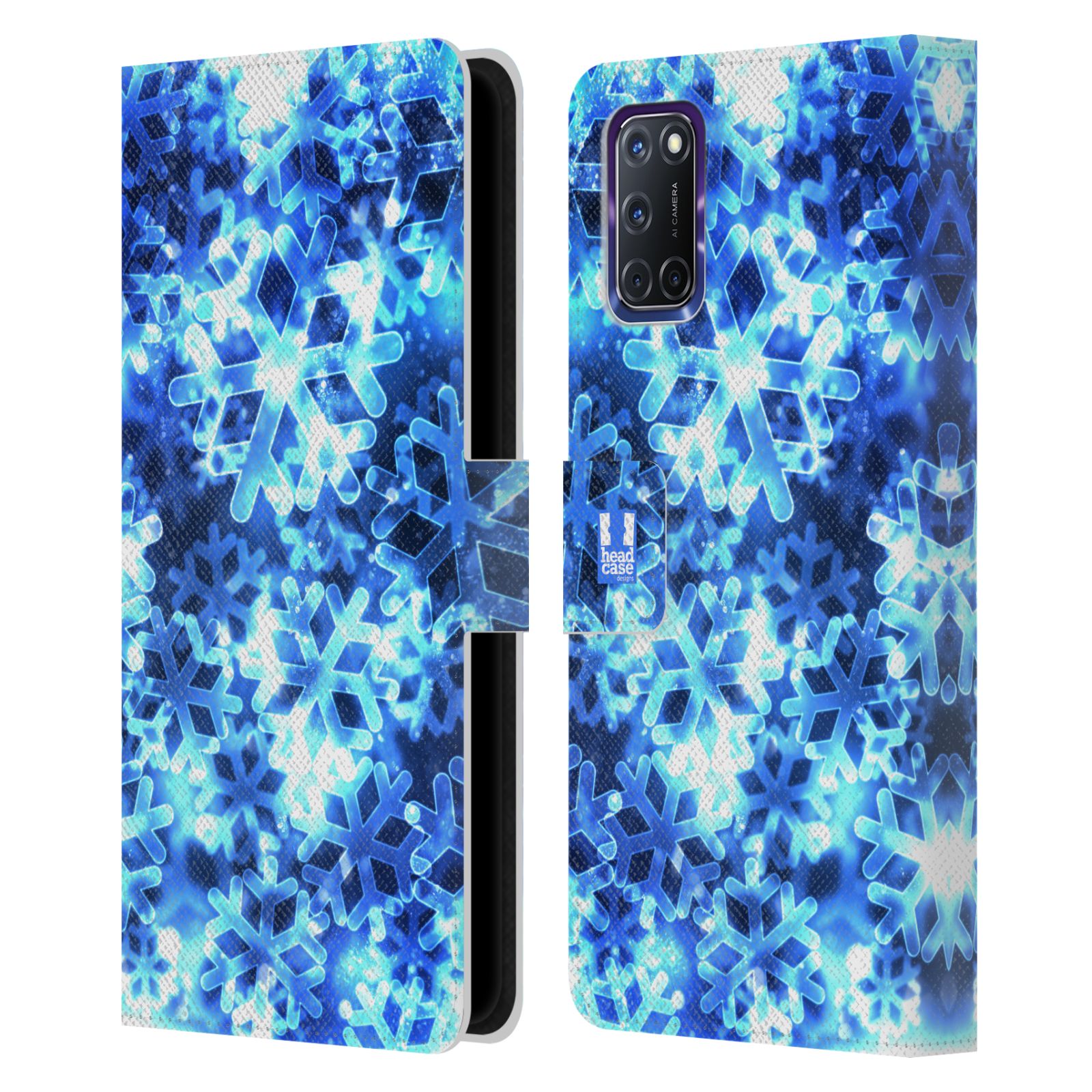HEAD CASE DESIGNS BOKEH CHRISTMAS EDITION LEATHER BOOK CASE FOR OPPO PHONES - Imagen 7 de 13