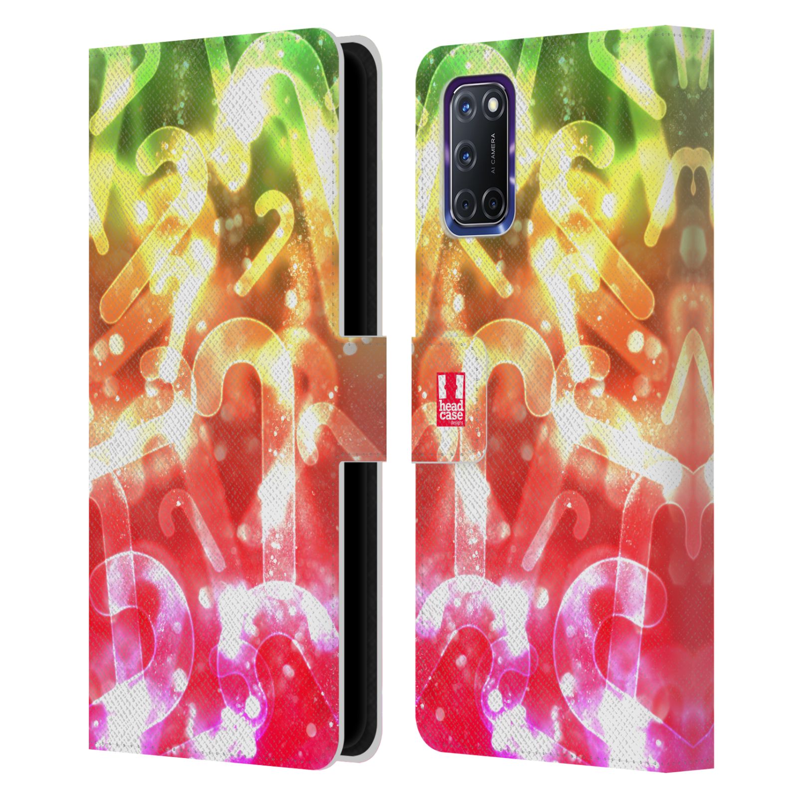 HEAD CASE DESIGNS BOKEH CHRISTMAS EDITION LEATHER BOOK CASE FOR OPPO PHONES - Imagen 8 de 13