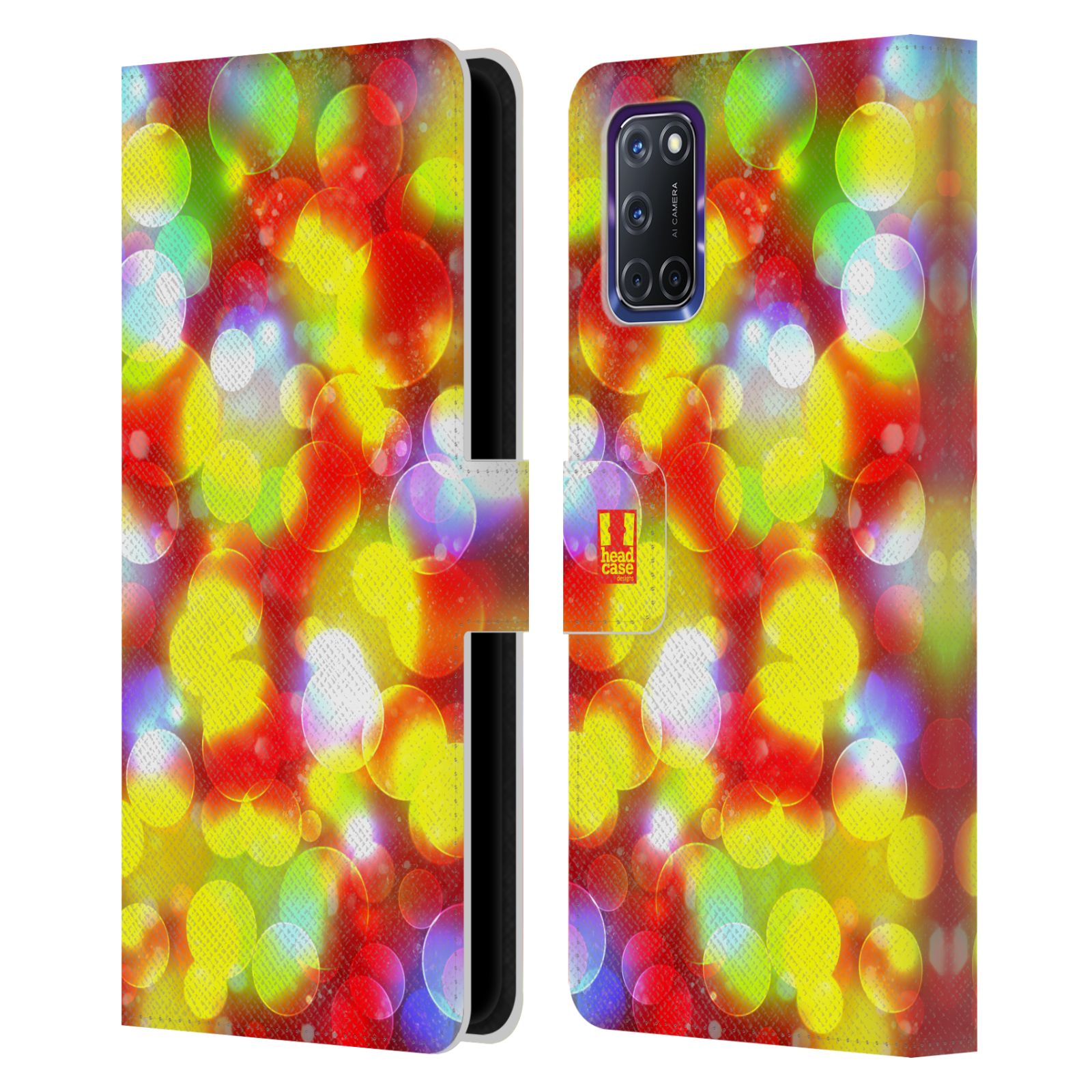 HEAD CASE DESIGNS BOKEH CHRISTMAS EDITION LEATHER BOOK CASE FOR OPPO PHONES - Imagen 9 de 13