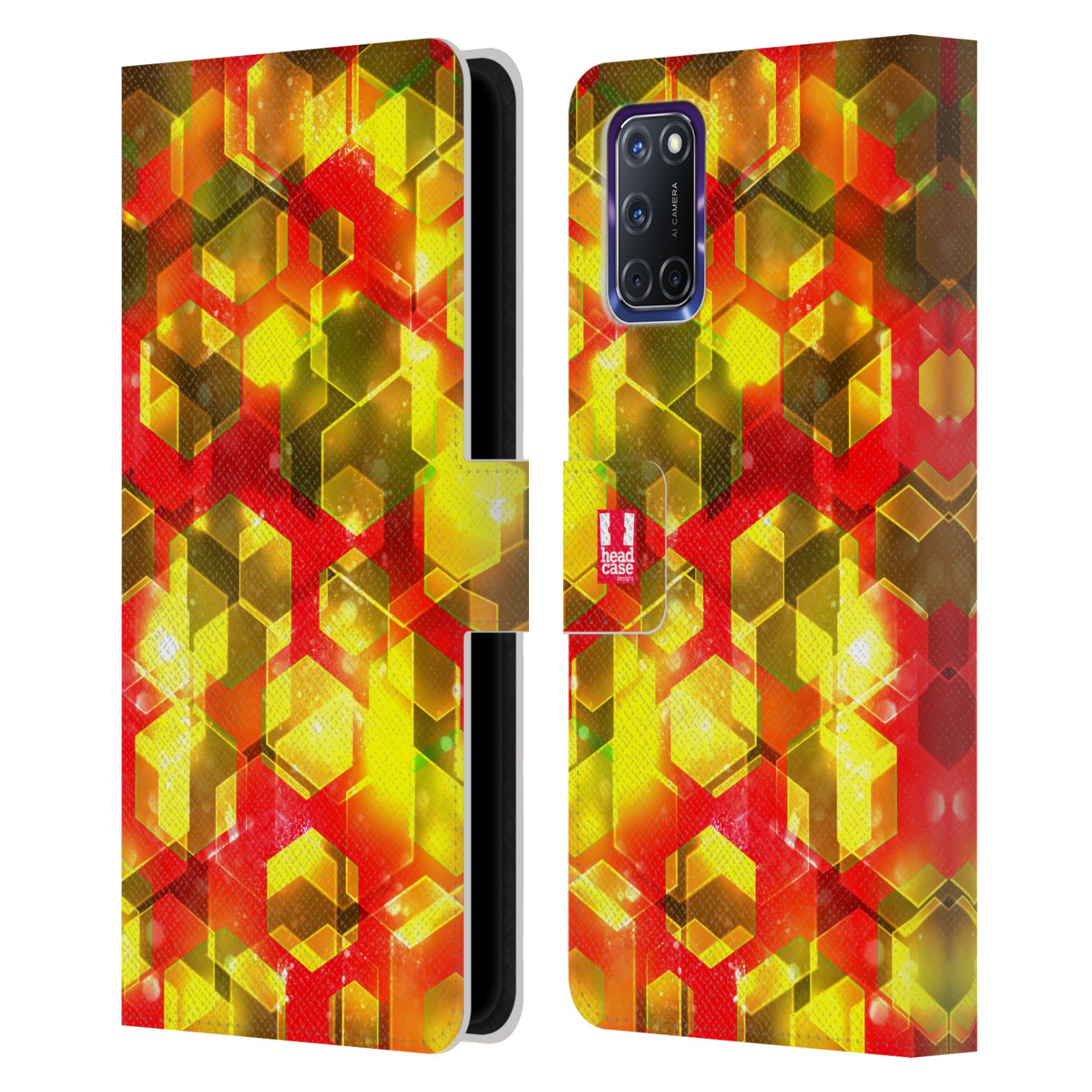 HEAD CASE DESIGNS BOKEH CHRISTMAS EDITION LEATHER BOOK CASE FOR OPPO PHONES - Imagen 10 de 13