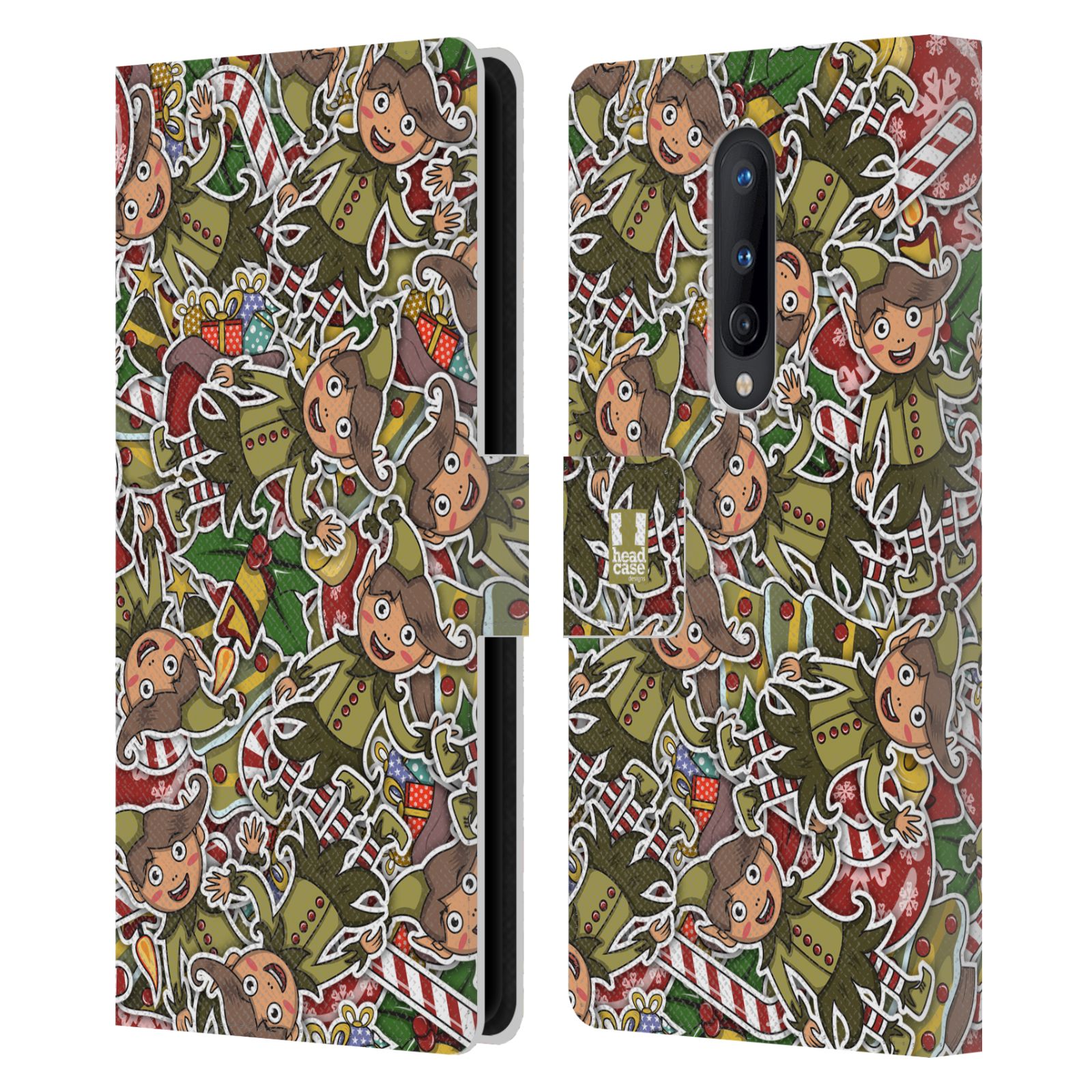HEAD CASE DESIGNS CHRISTMAS PRINTS LEATHER BOOK WALLET CASE FOR ONEPLUS PHONES - Picture 7 of 12