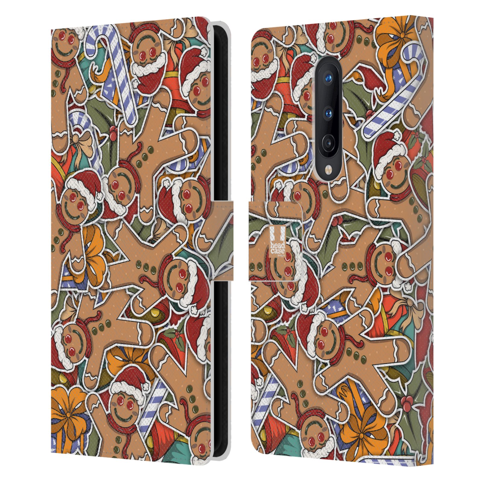 HEAD CASE DESIGNS CHRISTMAS PRINTS LEATHER BOOK WALLET CASE FOR ONEPLUS PHONES - Picture 8 of 12