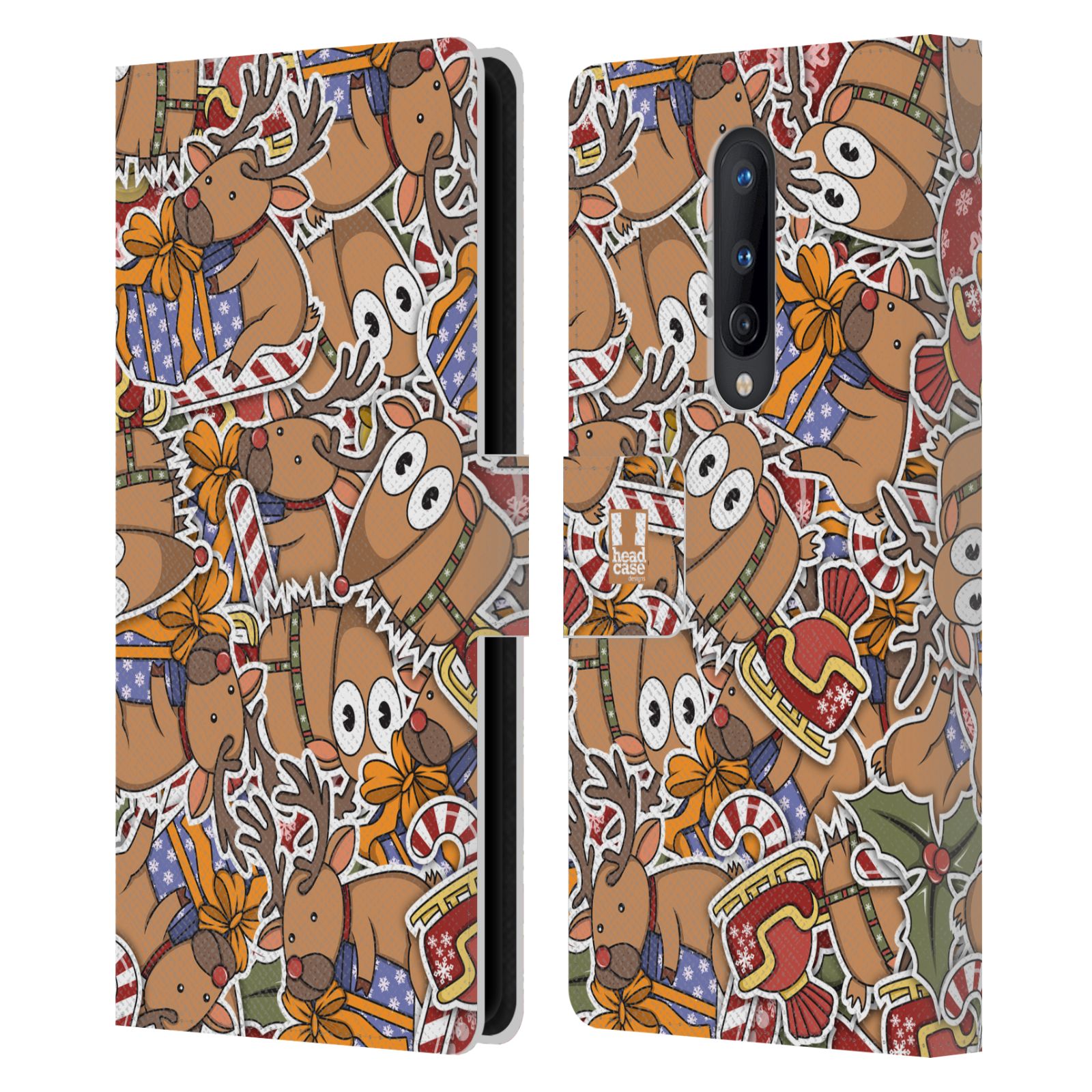 HEAD CASE DESIGNS CHRISTMAS PRINTS LEATHER BOOK WALLET CASE FOR ONEPLUS PHONES - Picture 10 of 12