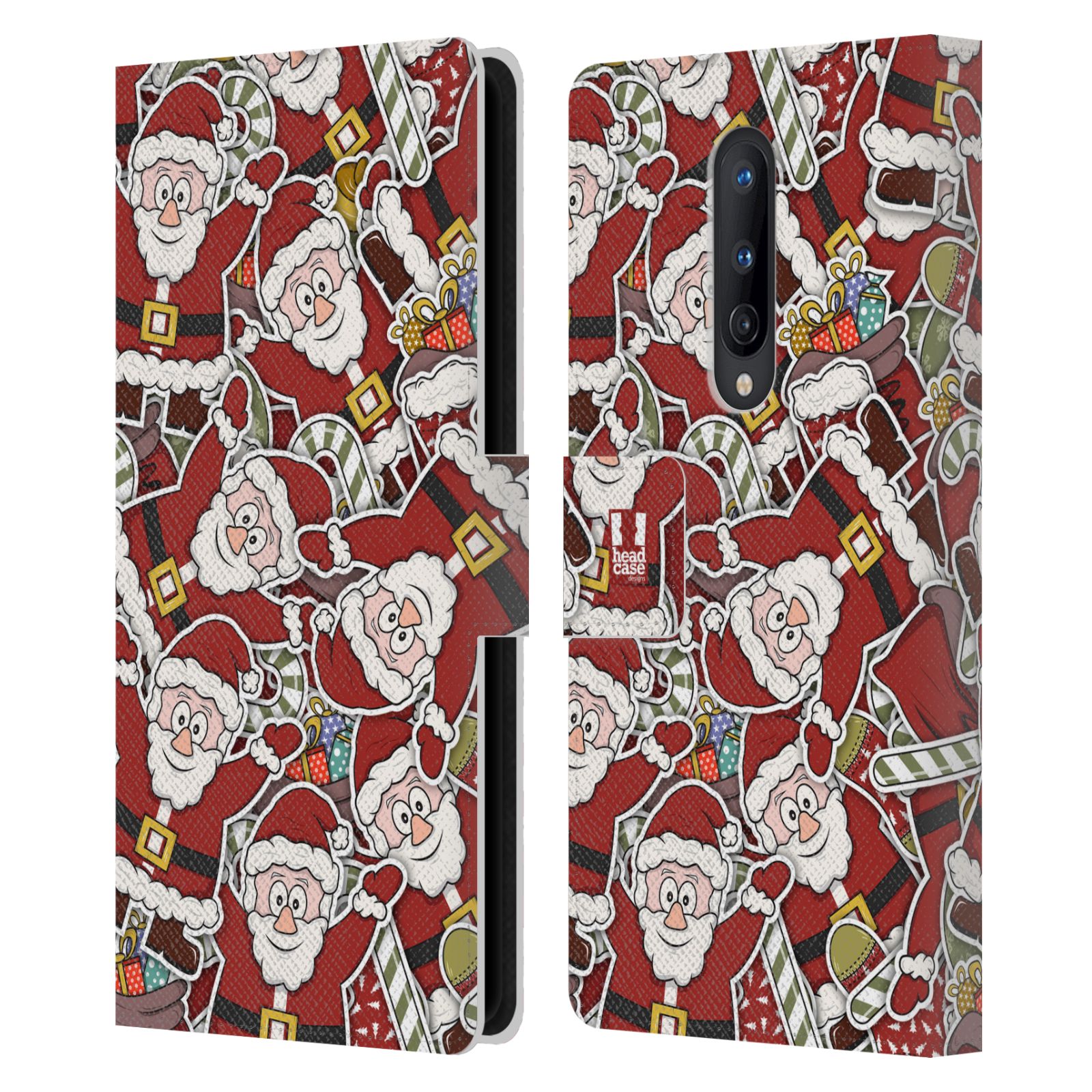 HEAD CASE DESIGNS CHRISTMAS PRINTS LEATHER BOOK WALLET CASE FOR ONEPLUS PHONES - Picture 11 of 12