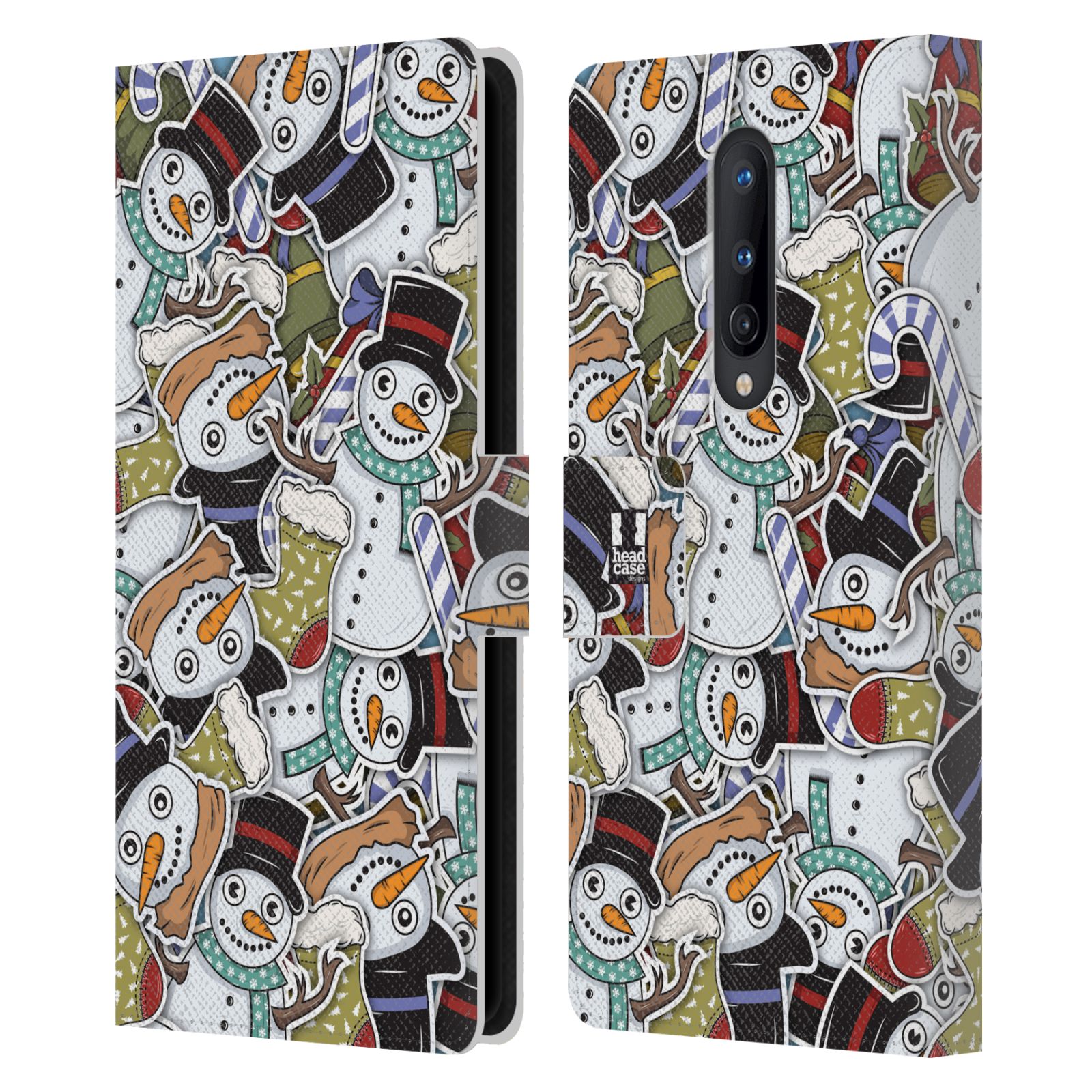 HEAD CASE DESIGNS CHRISTMAS PRINTS LEATHER BOOK WALLET CASE FOR ONEPLUS PHONES - Picture 12 of 12