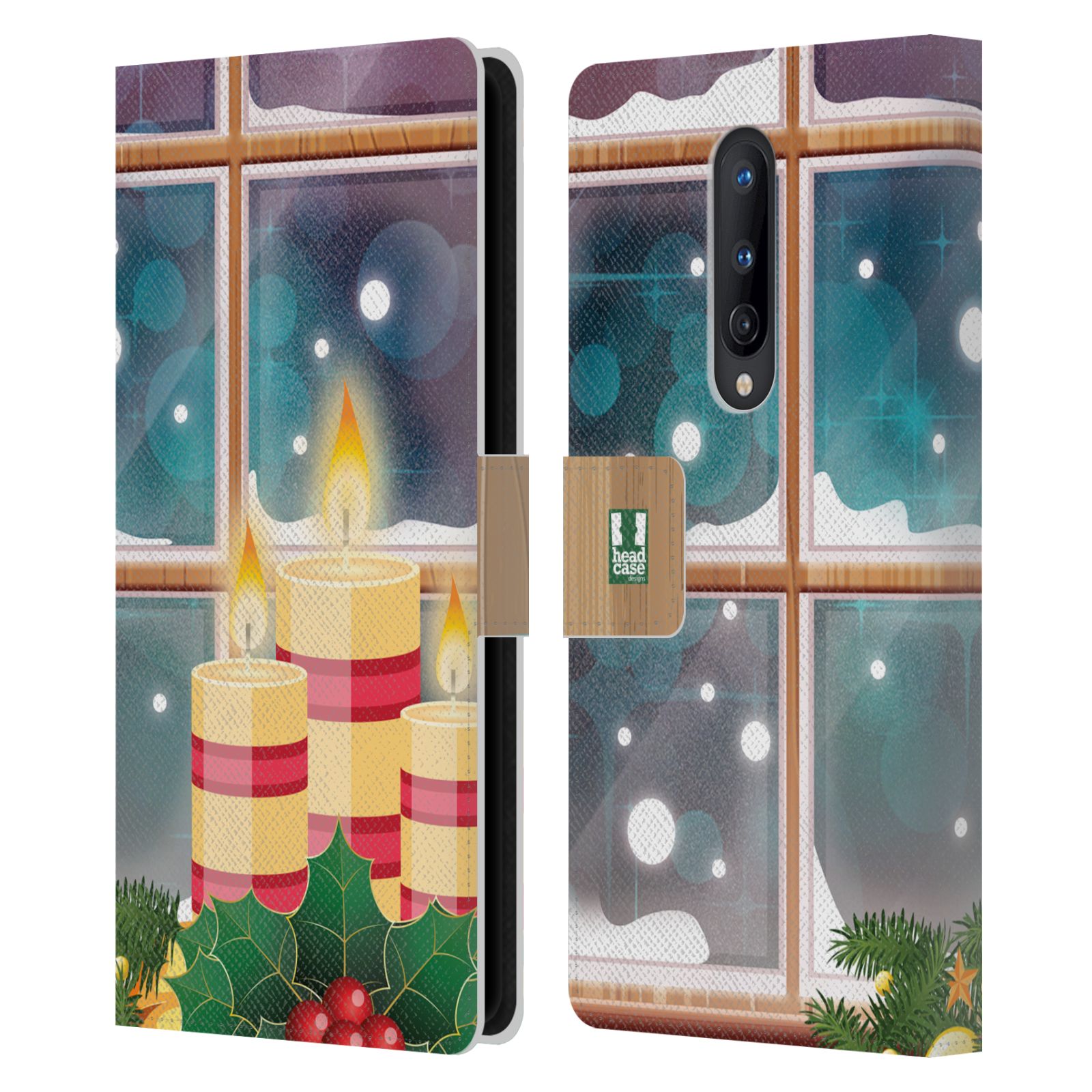 HEAD CASE DESIGNS HOLIDAY CANDLES LEATHER BOOK WALLET CASE FOR ONEPLUS PHONES - Picture 7 of 10