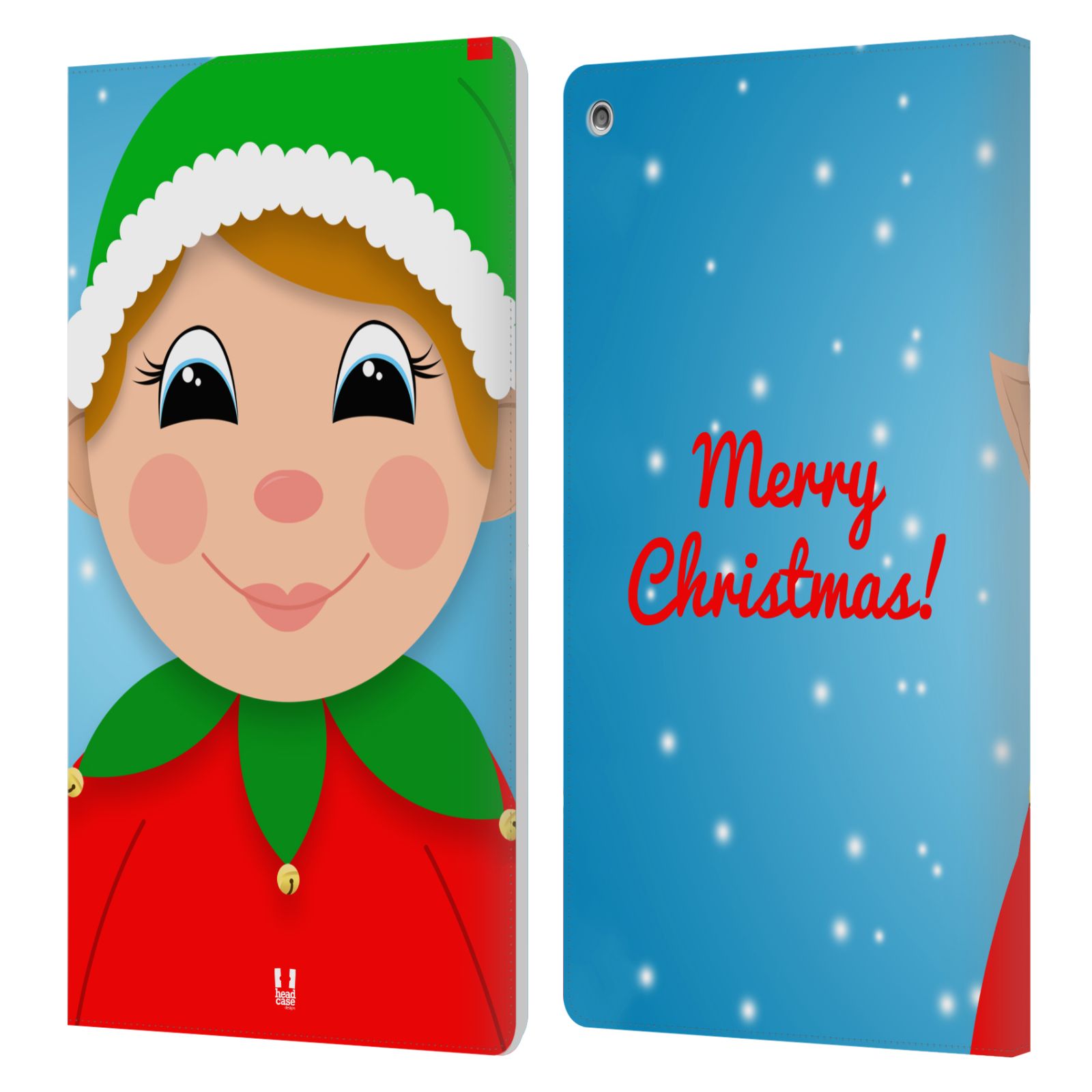 FUNDA BILLETERA HEAD CASE DESIGNS CON DIBUJO DE LIBRO DE NAVIDAD ALEGRE PARA AMAZON FIRE - Imagen 7 de 12