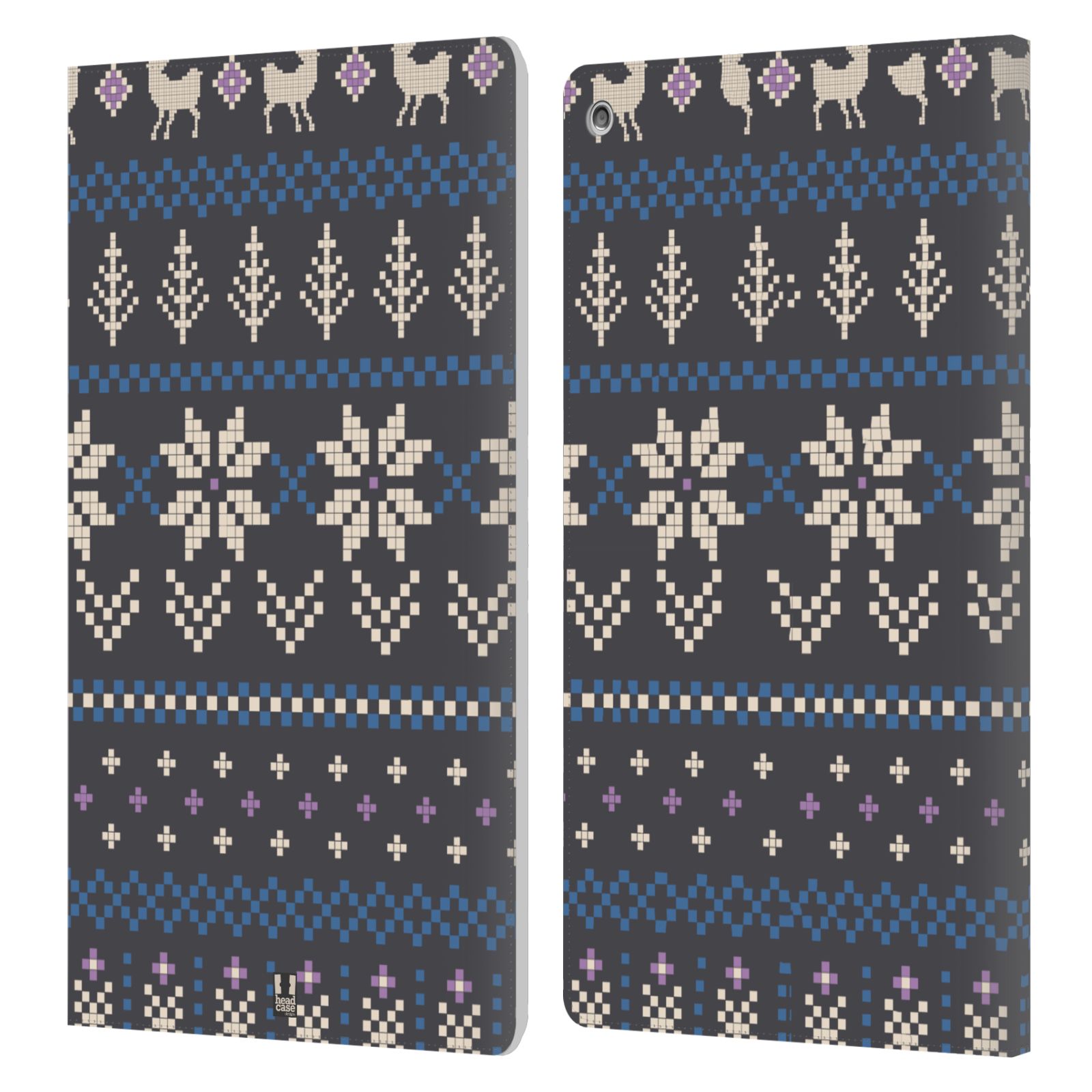 FUNDA DE LIBRO DE CUERO HEAD CASE DESIGNS CON IMPRESIONES NAVIDEÑAS DE PUNTO PARA AMAZON FIRE - Imagen 8 de 13