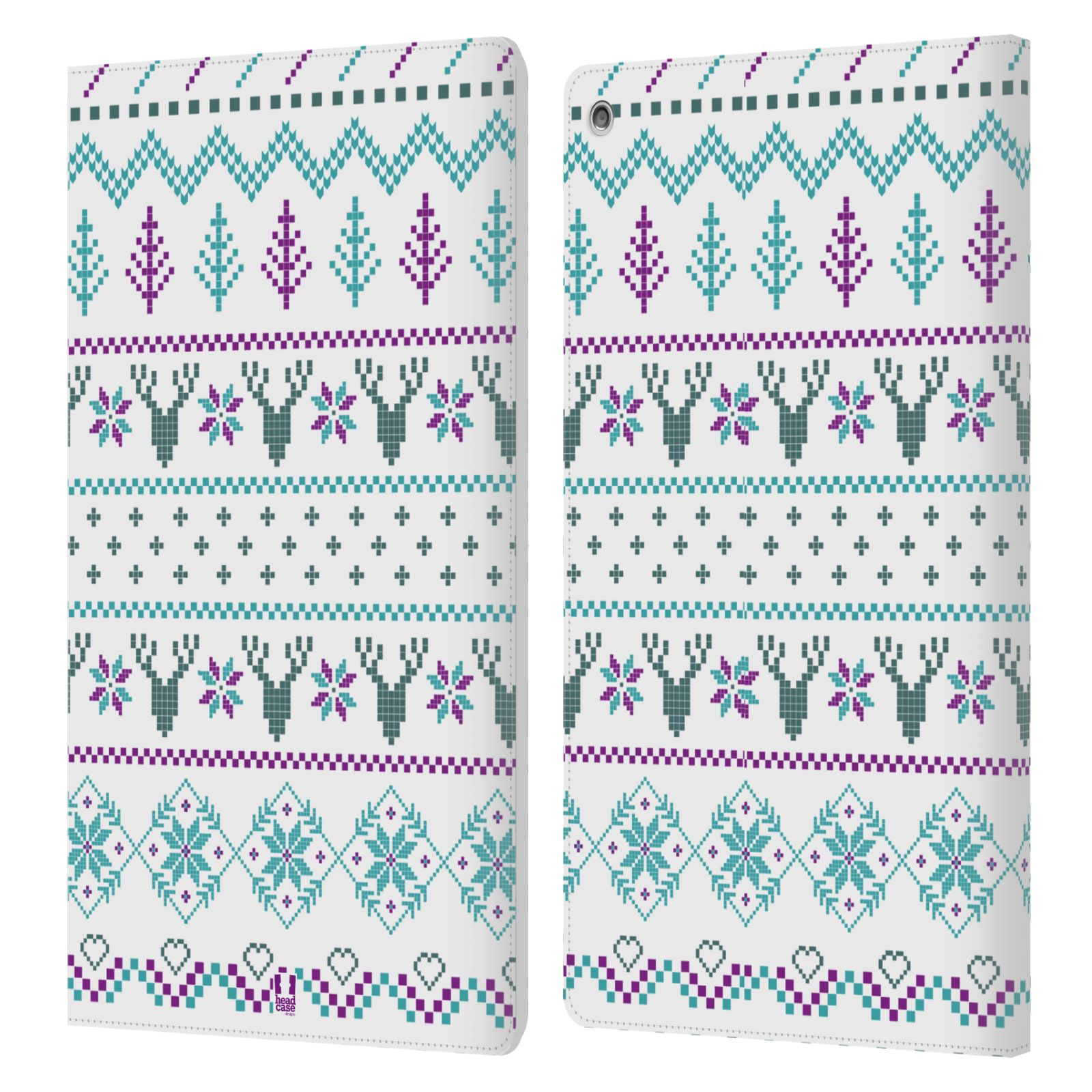 FUNDA DE LIBRO DE CUERO HEAD CASE DESIGNS CON IMPRESIONES NAVIDEÑAS DE PUNTO PARA AMAZON FIRE - Imagen 7 de 13