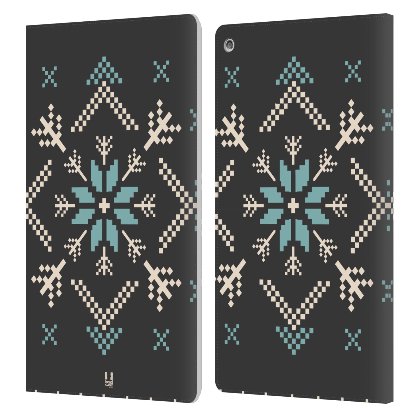 FUNDA DE LIBRO DE CUERO HEAD CASE DESIGNS CON IMPRESIONES NAVIDEÑAS DE PUNTO PARA AMAZON FIRE - Imagen 9 de 13