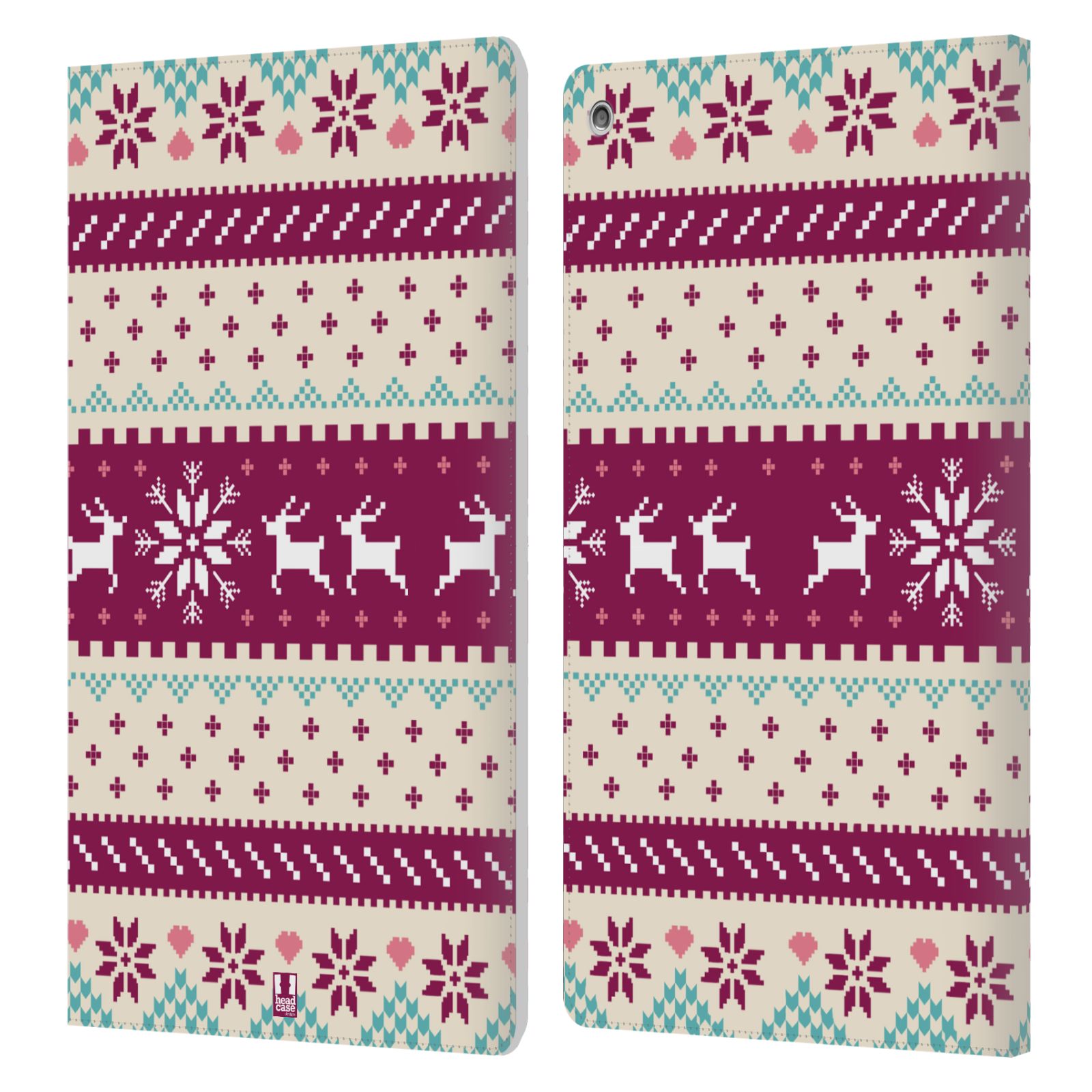 FUNDA DE LIBRO DE CUERO HEAD CASE DESIGNS CON IMPRESIONES NAVIDEÑAS DE PUNTO PARA AMAZON FIRE - Imagen 11 de 13