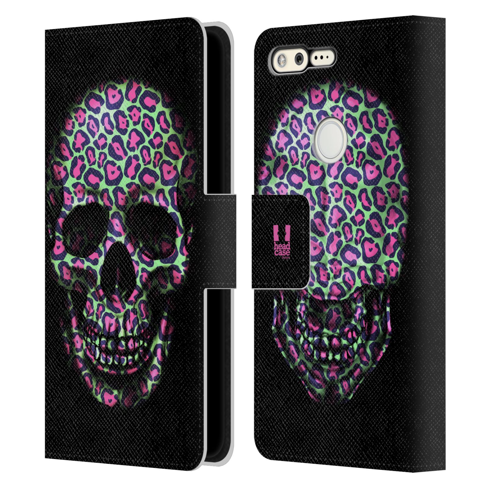 HEAD CASE DESIGNS SKULLS IN ANIMAL PRINTS LEATHER BOOK CASE FOR GOOGLE PHONES - Picture 9 of 12