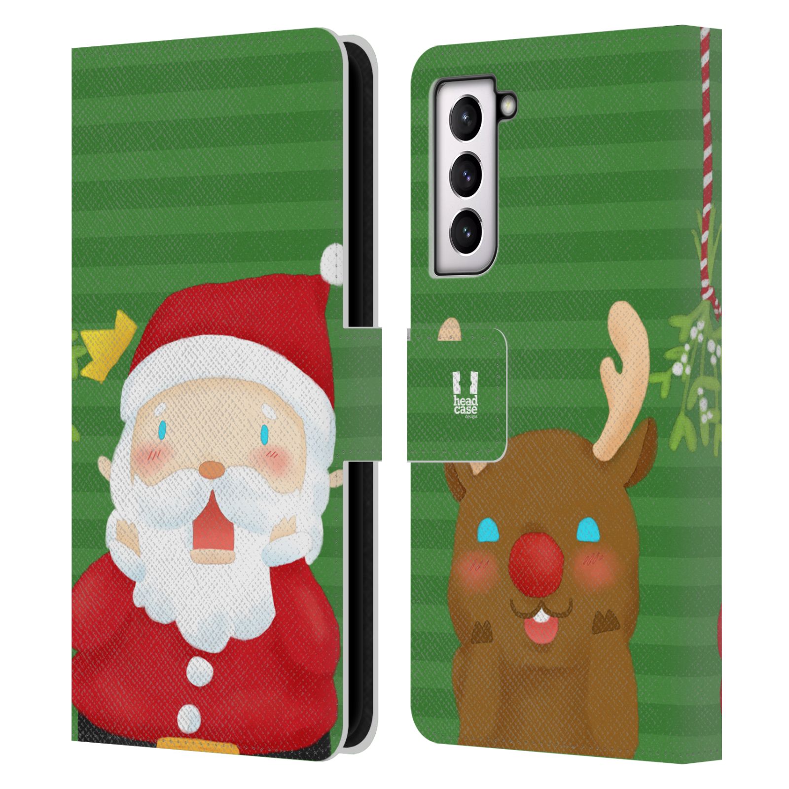 HEAD CASE DESIGNS SANTAS MISADVENTURES LEATHER BOOK CASE FOR SAMSUNG PHONES 4 - Picture 7 of 8