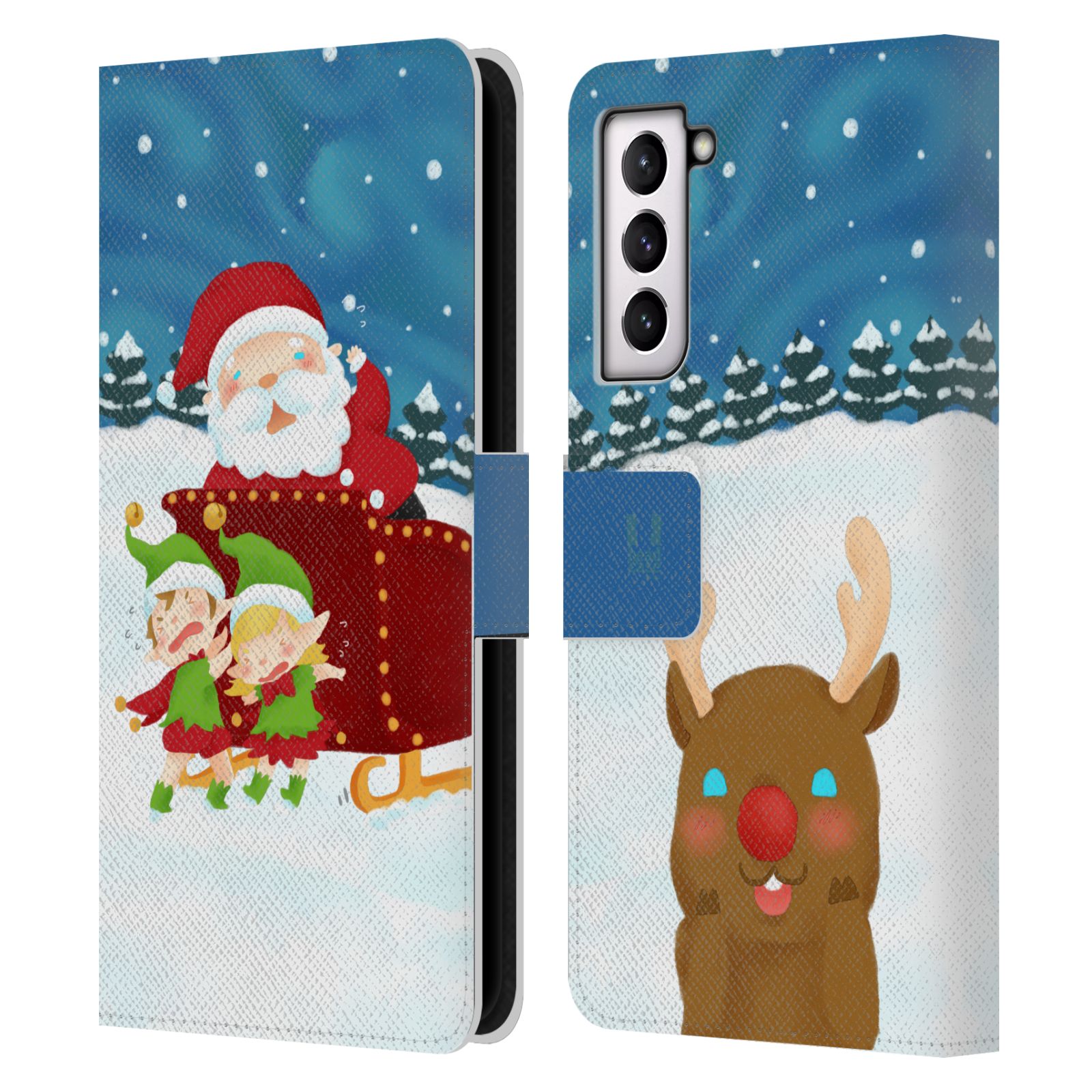 HEAD CASE DESIGNS SANTAS MISADVENTURES LEATHER BOOK CASE FOR SAMSUNG PHONES 4 - Picture 8 of 8