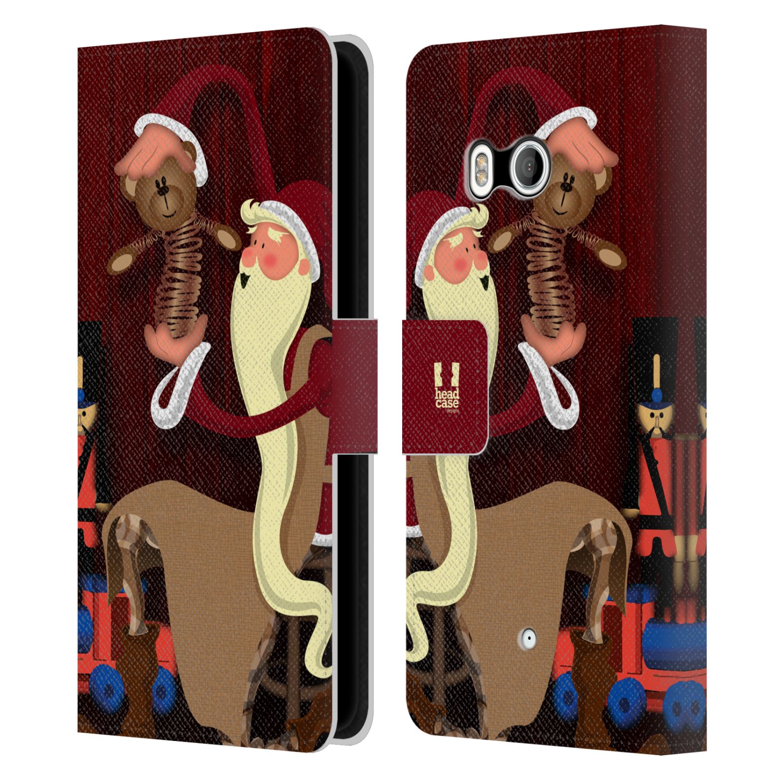 HEAD CASE DESIGNS THIN SANTA LEATHER BOOK WALLET CASE COVER FOR HTC PHONES 1 - Picture 7 of 7