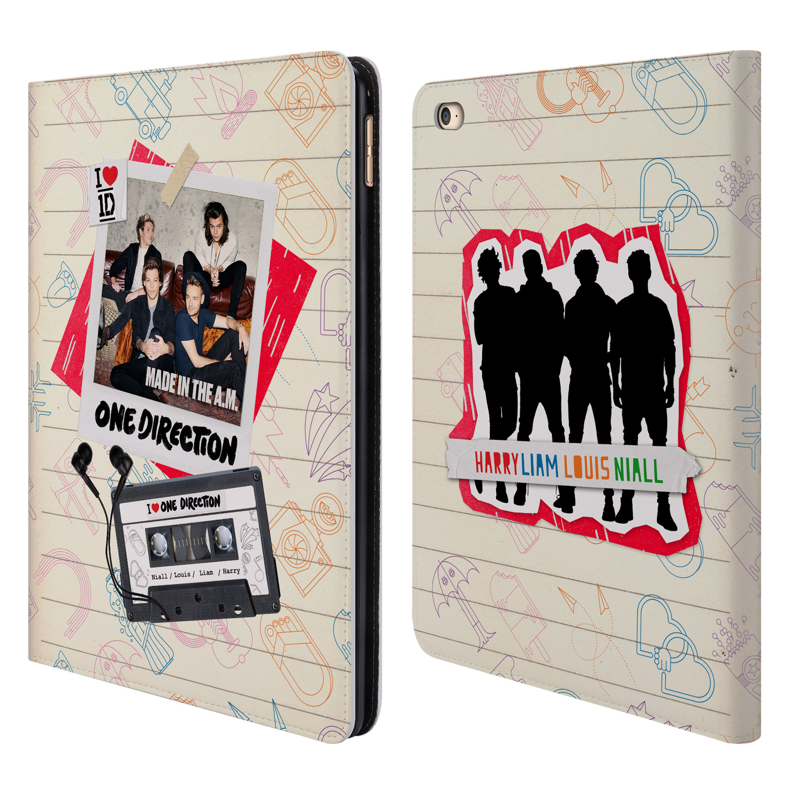 OFFICIAL ONE DIRECTION 1D MADE IN THE A.M. LEATHER BOOK CASE FOR APPLE ...