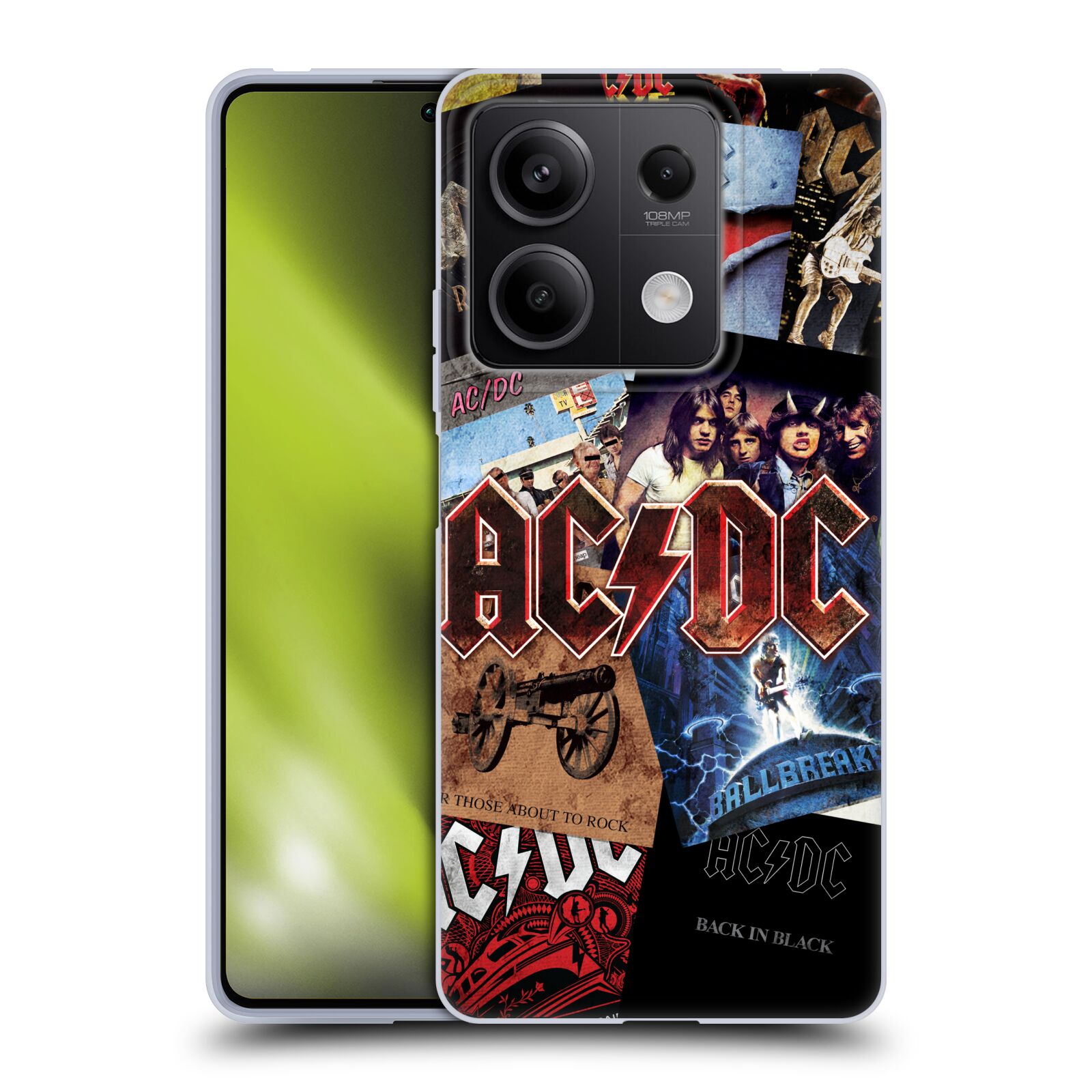 Silikonové pouzdro - Xiaomi Redmi Note 13 5G - Head Case - AC/DC Koláž desek (Silikonový kryt, obal, pouzdro na mobilní telefon Xiaomi Redmi Note 13 5G s motivem AC/DC Koláž desek)