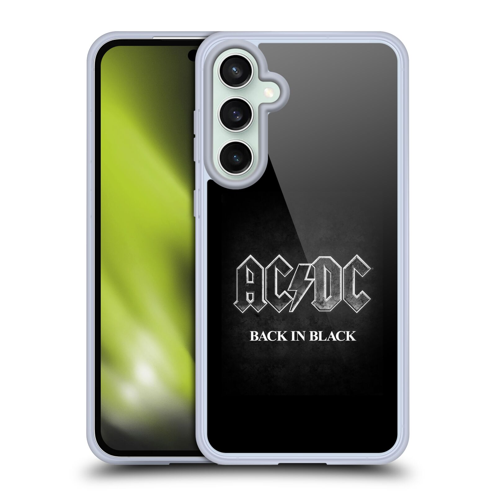 Silikonové lesklé pouzdro - Samsung Galaxy S23 FE - Head Case - AC/DC BACK IN BLACK (Lesklý silikonový kryt, obal, pouzdro na mobilní telefon Samsung Galaxy S23 FEs motivem AC/DC BACK IN BLACK)