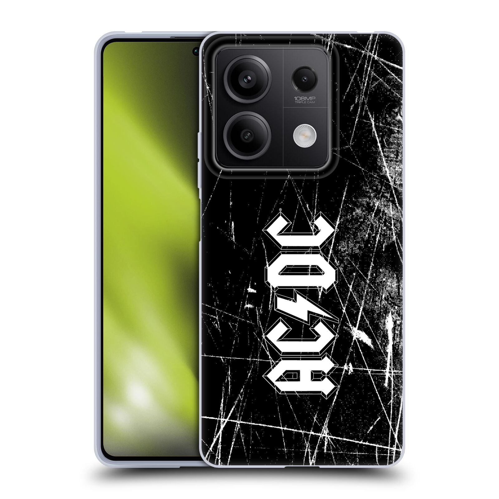 Silikonové pouzdro - Xiaomi Redmi Note 13 5G - Head Case - AC/DC Černobílé logo (Silikonový kryt, obal, pouzdro na mobilní telefon Xiaomi Redmi Note 13 5G s motivem AC/DC Černobílé logo)