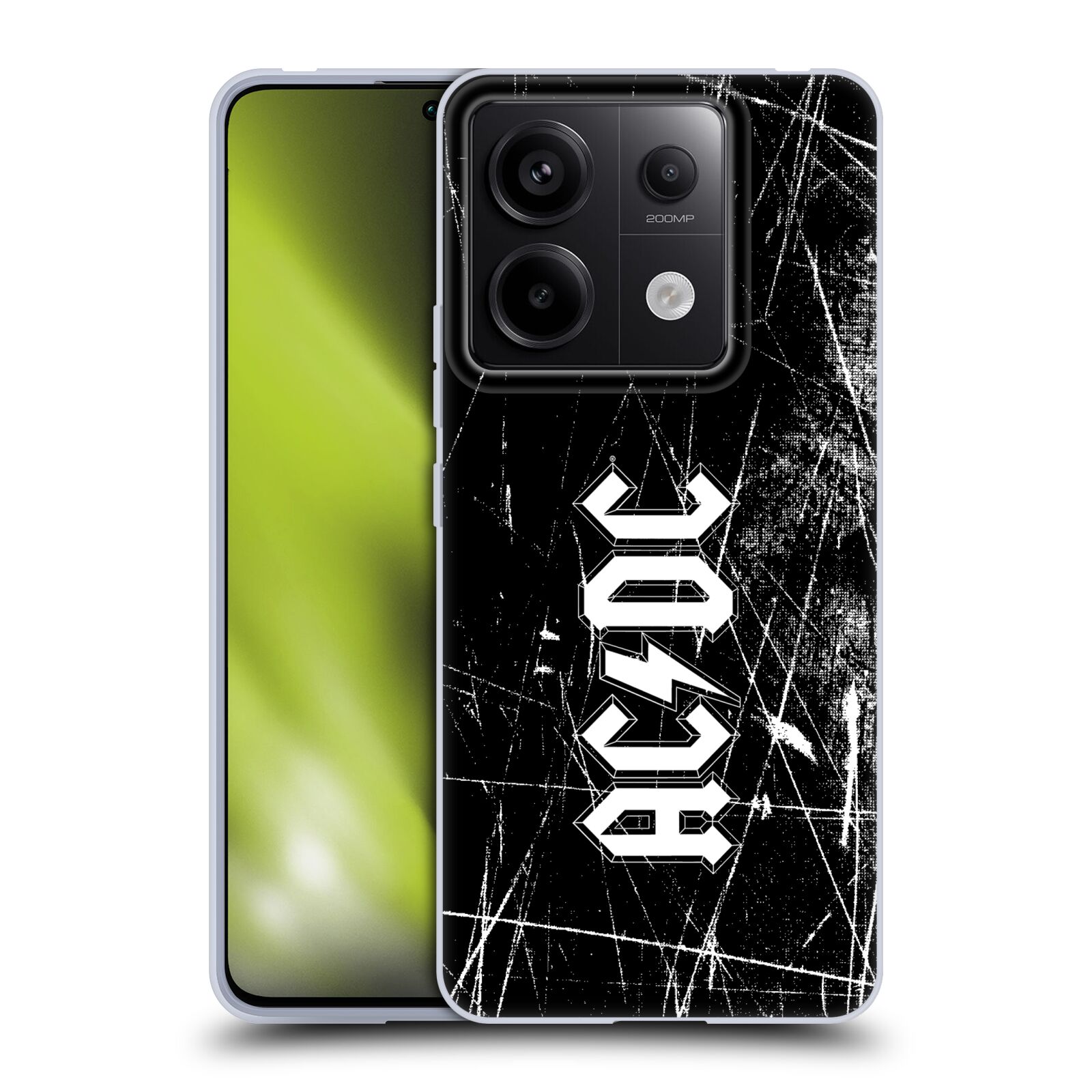 Silikonové pouzdro - Xiaomi Redmi Note 13 Pro 5G / Poco X6 5G - Head Case - AC/DC Černobílé logo (Silikonový kryt, obal, pouzdro na mobilní telefon Xiaomi Redmi Note 13 Pro 5G / Poco X6 5G s motivem AC/DC Černobílé logo)