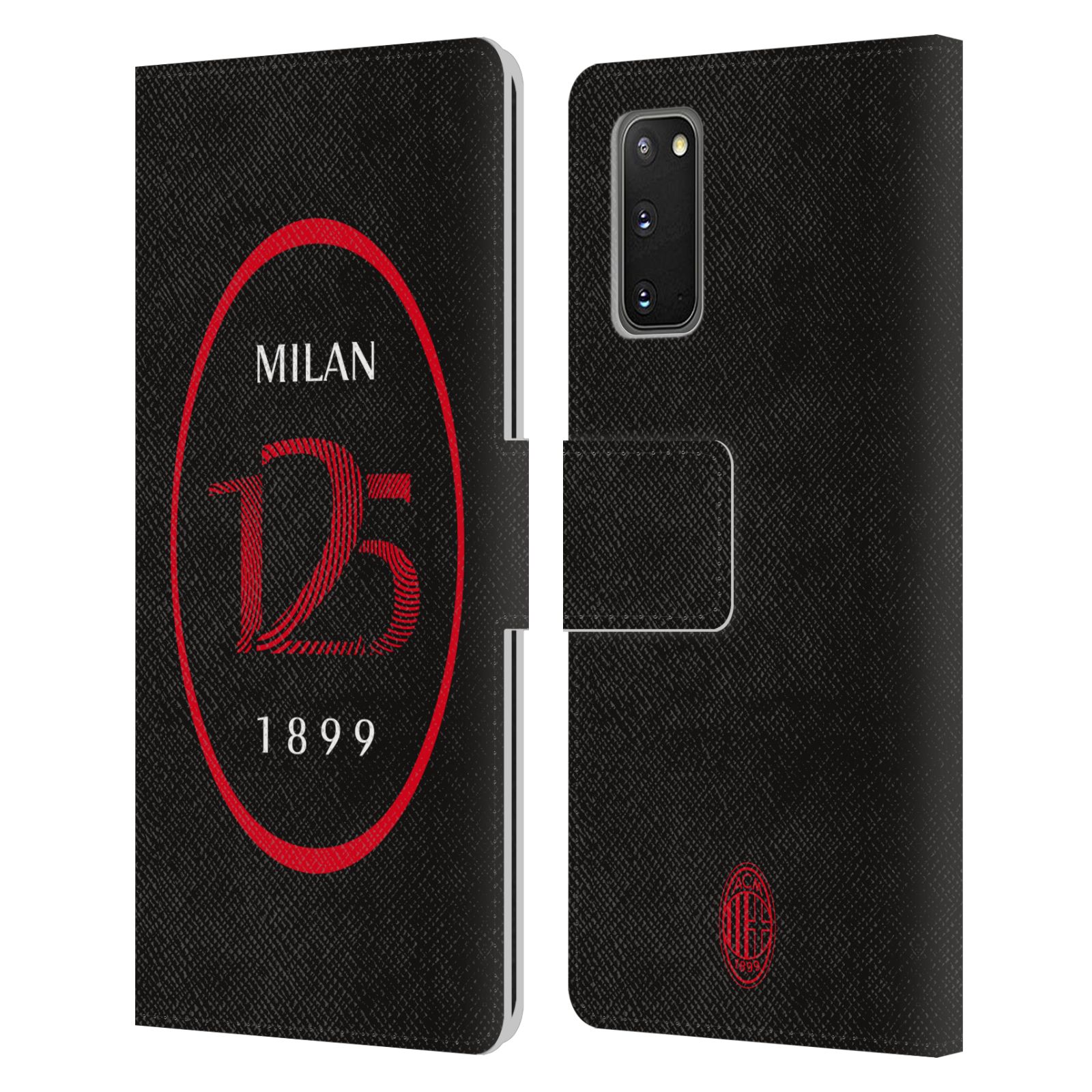 OFFICIAL AC MILAN 125TH ANNIVERSARY LEATHER BOOK CASE FOR SAMSUNG PHONES 1 - Picture 7 of 9