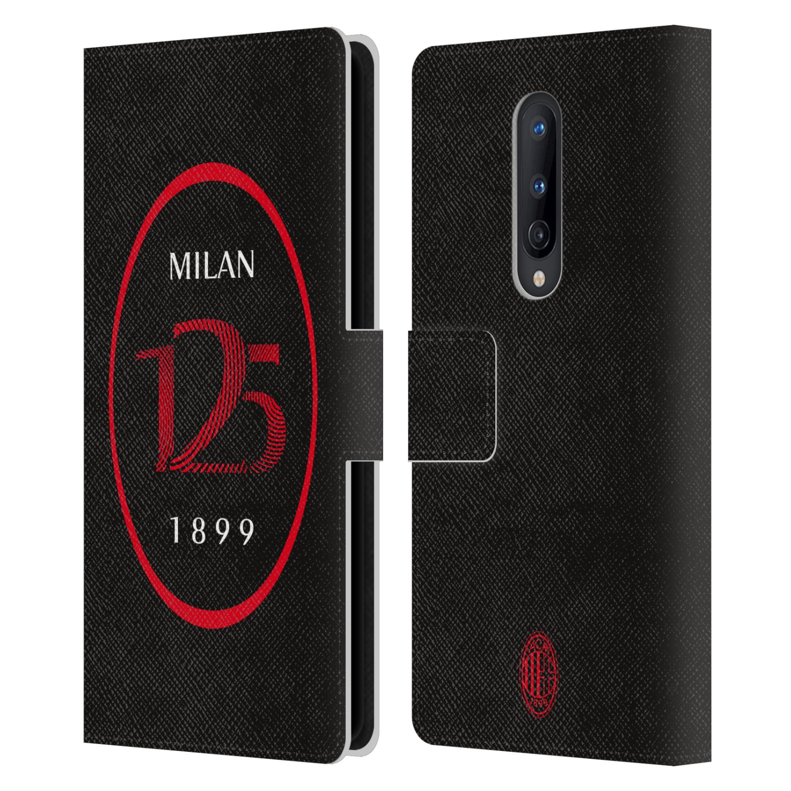 OFFICIAL AC MILAN 125TH ANNIVERSARY LEATHER BOOK WALLET CASE FOR ONEPLUS PHONES - Picture 7 of 9