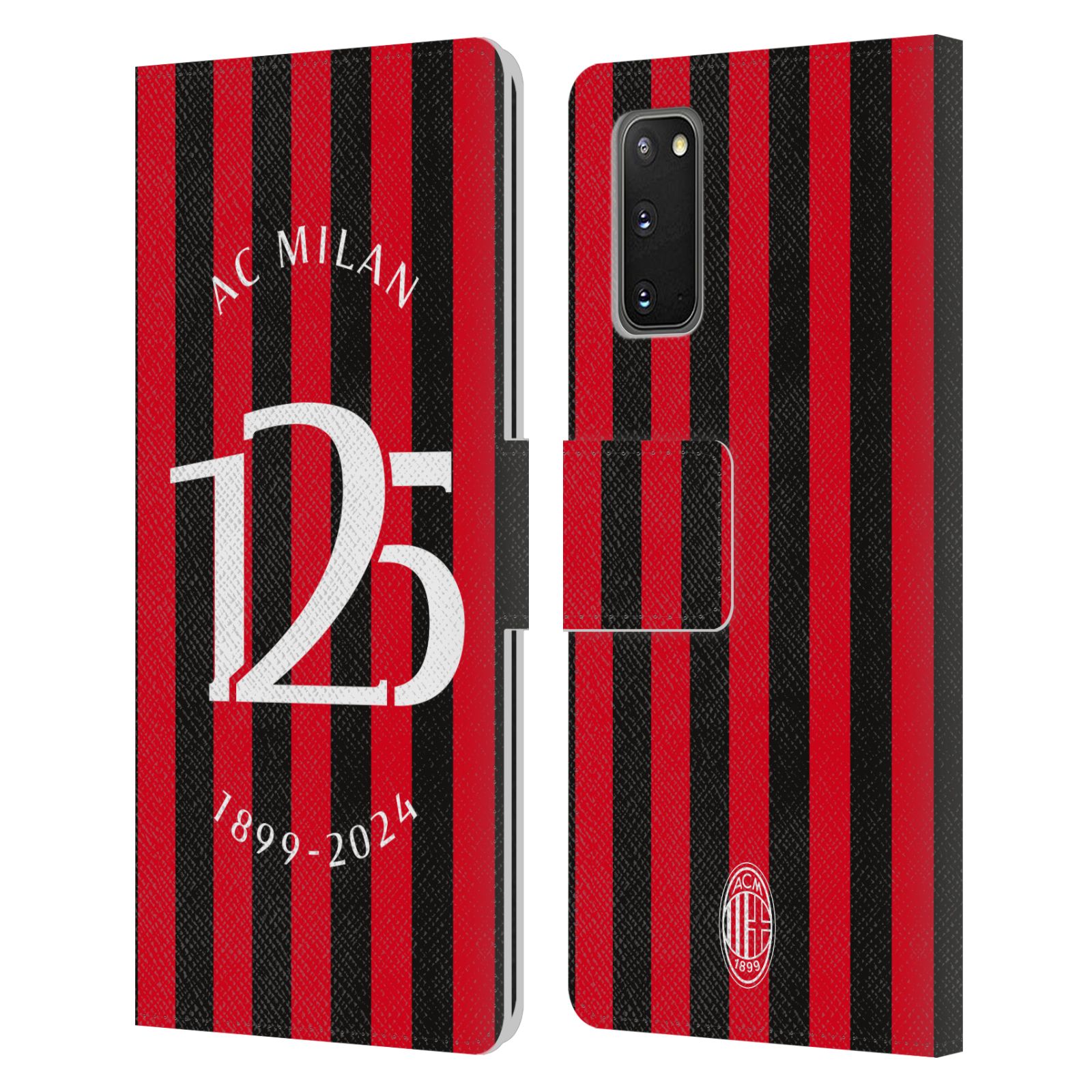 OFFICIAL AC MILAN 125TH ANNIVERSARY LEATHER BOOK CASE FOR SAMSUNG PHONES 1 - Picture 8 of 9