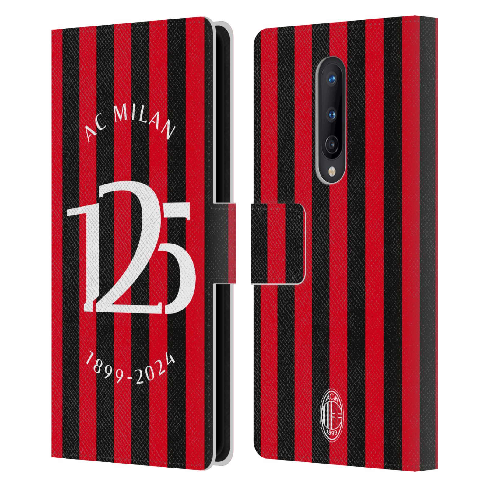 OFFICIAL AC MILAN 125TH ANNIVERSARY LEATHER BOOK WALLET CASE FOR ONEPLUS PHONES - Picture 8 of 9