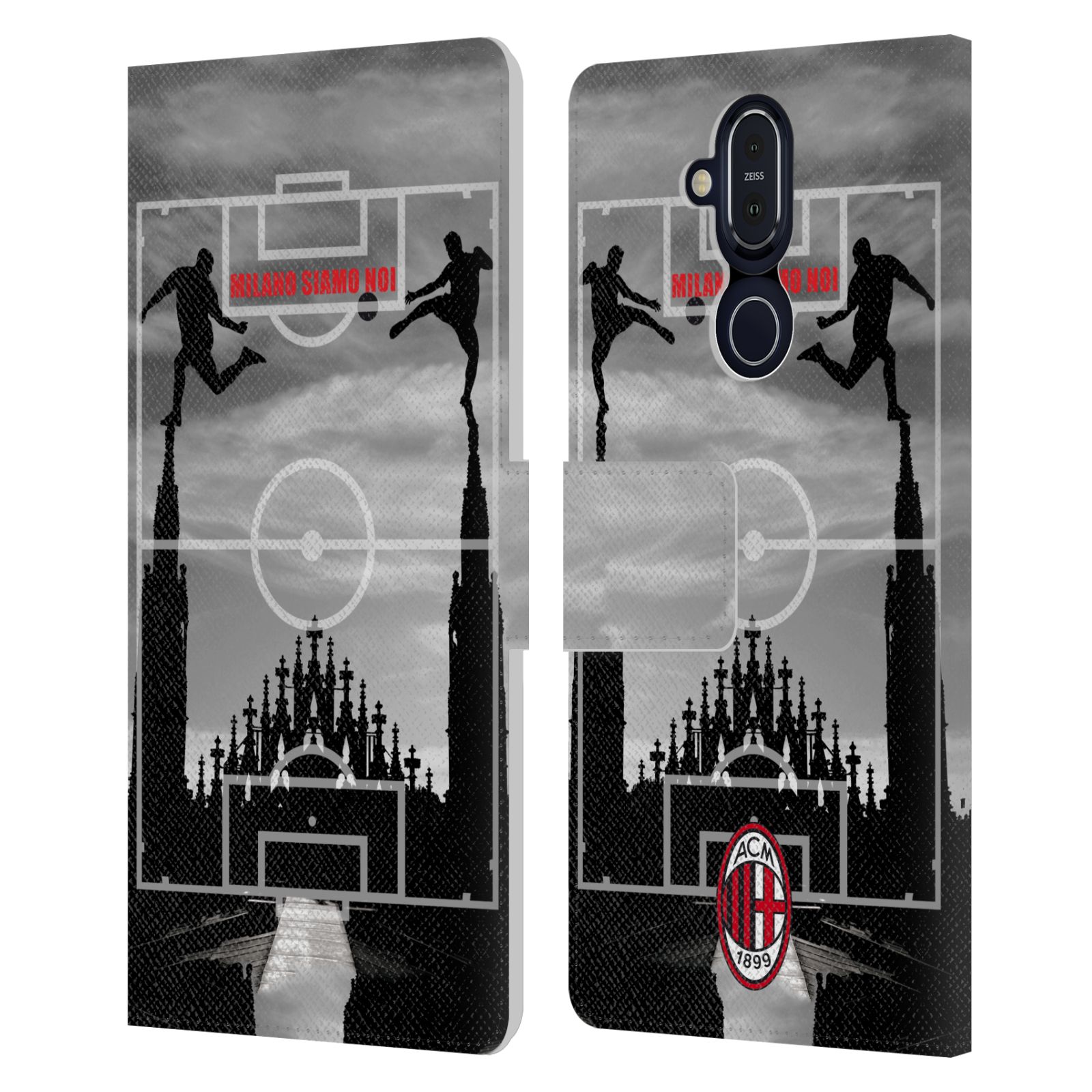 OFFICIAL AC MILAN ADULTS LEATHER BOOK WALLET CASE COVER FOR NOKIA PHONES