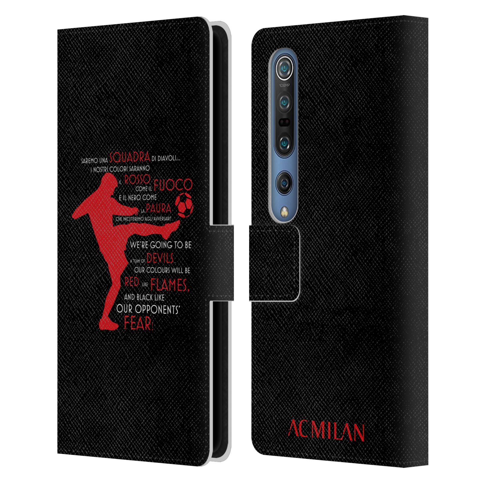 OFFICIAL AC MILAN ADULTS LEATHER BOOK WALLET CASE COVER FOR XIAOMI PHONES - Picture 14 of 15