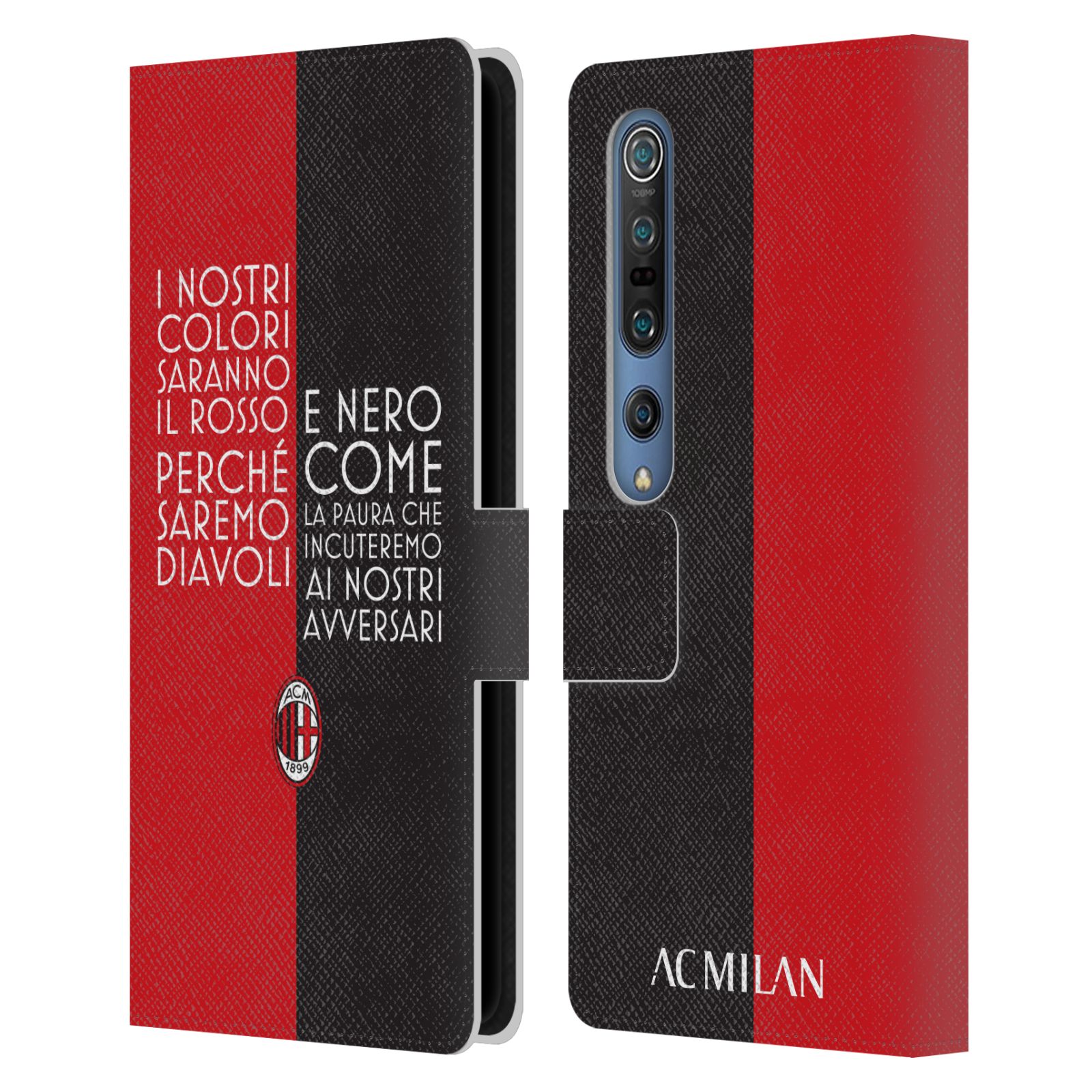 OFFICIAL AC MILAN ADULTS LEATHER BOOK WALLET CASE COVER FOR XIAOMI PHONES - Picture 15 of 15