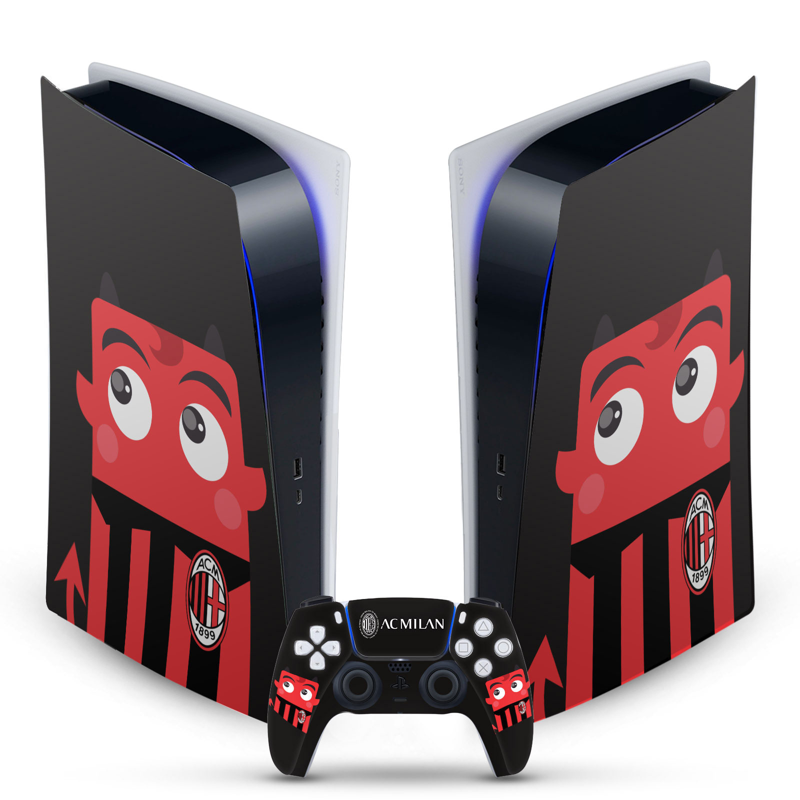 OFFICIAL AC MILAN ART VINYL SKIN DECAL FOR SONY PS5 DIGITAL EDITION BUNDLE