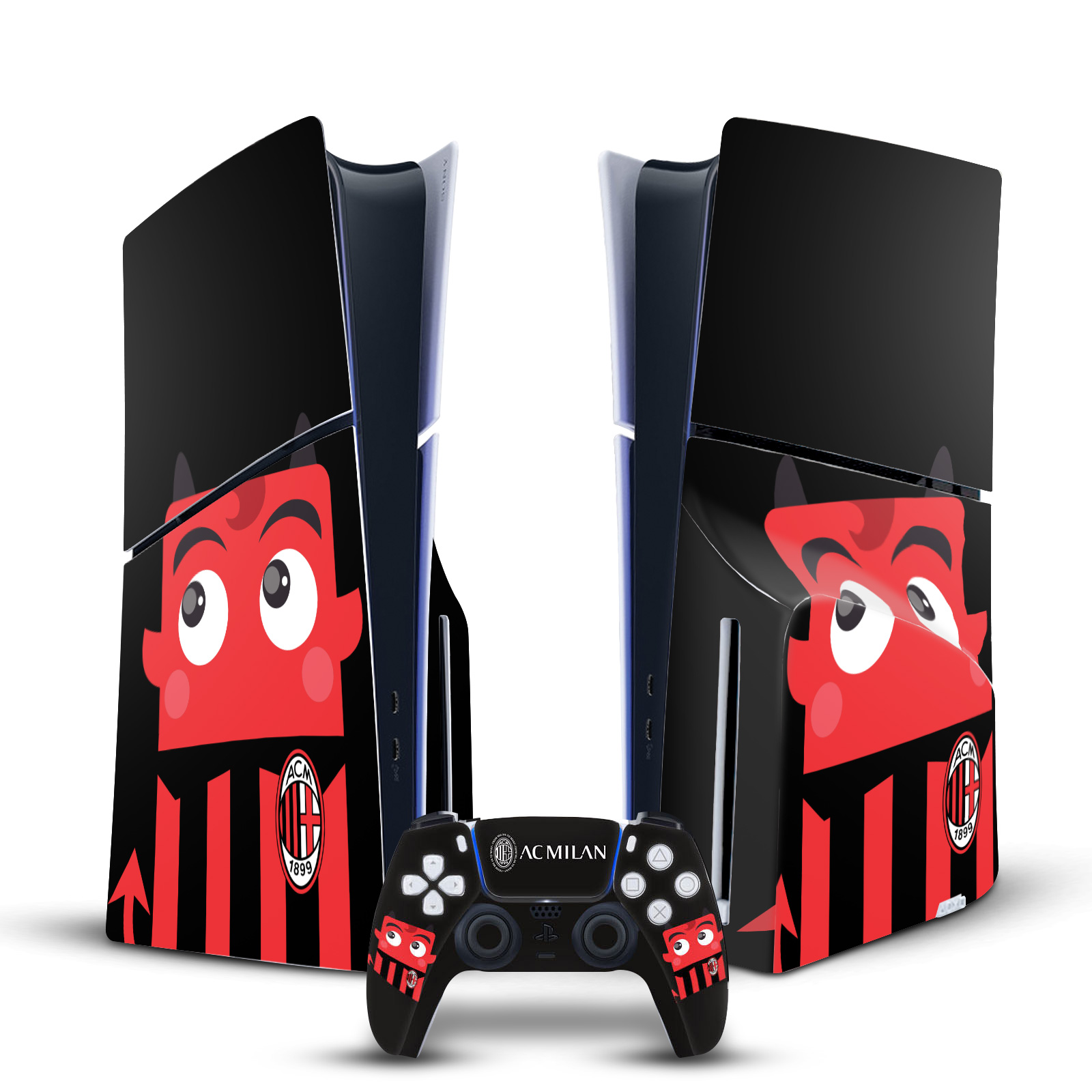 OFFICIAL AC MILAN ART VINYL SKIN FOR SONY PS5 SLIM DISC CONSOLE & CONTROLLER