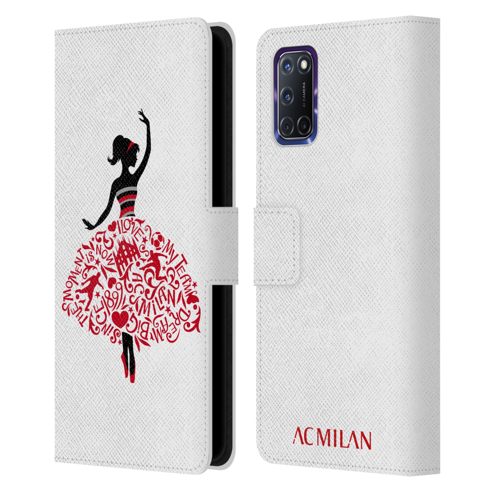 OFFICIAL AC MILAN CHILDREN LEATHER BOOK WALLET CASE COVER FOR OPPO PHONES - Picture 7 of 13