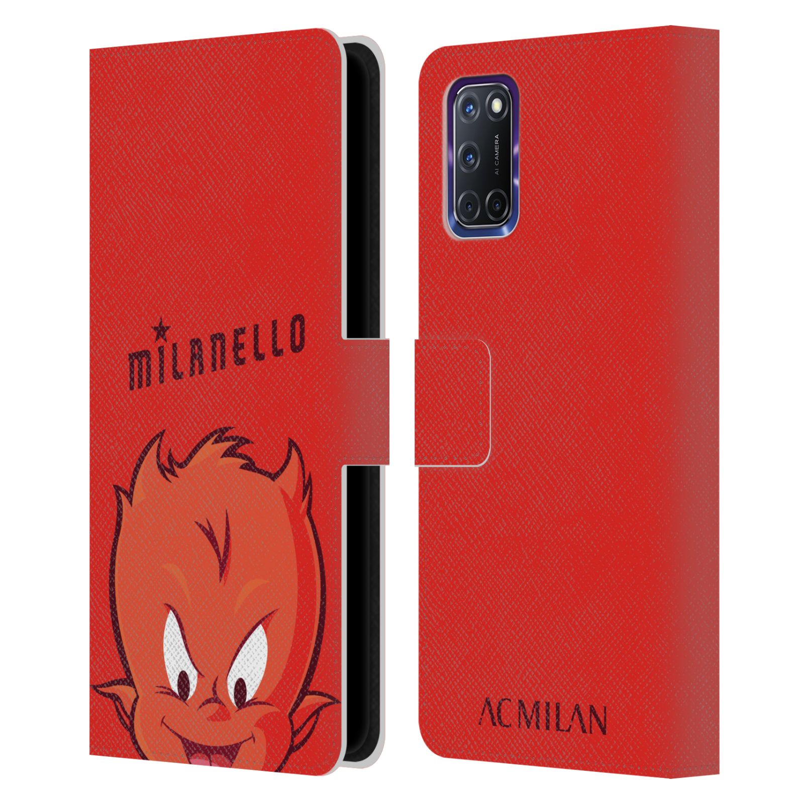 OFFICIAL AC MILAN CHILDREN LEATHER BOOK WALLET CASE COVER FOR OPPO PHONES - Picture 9 of 13