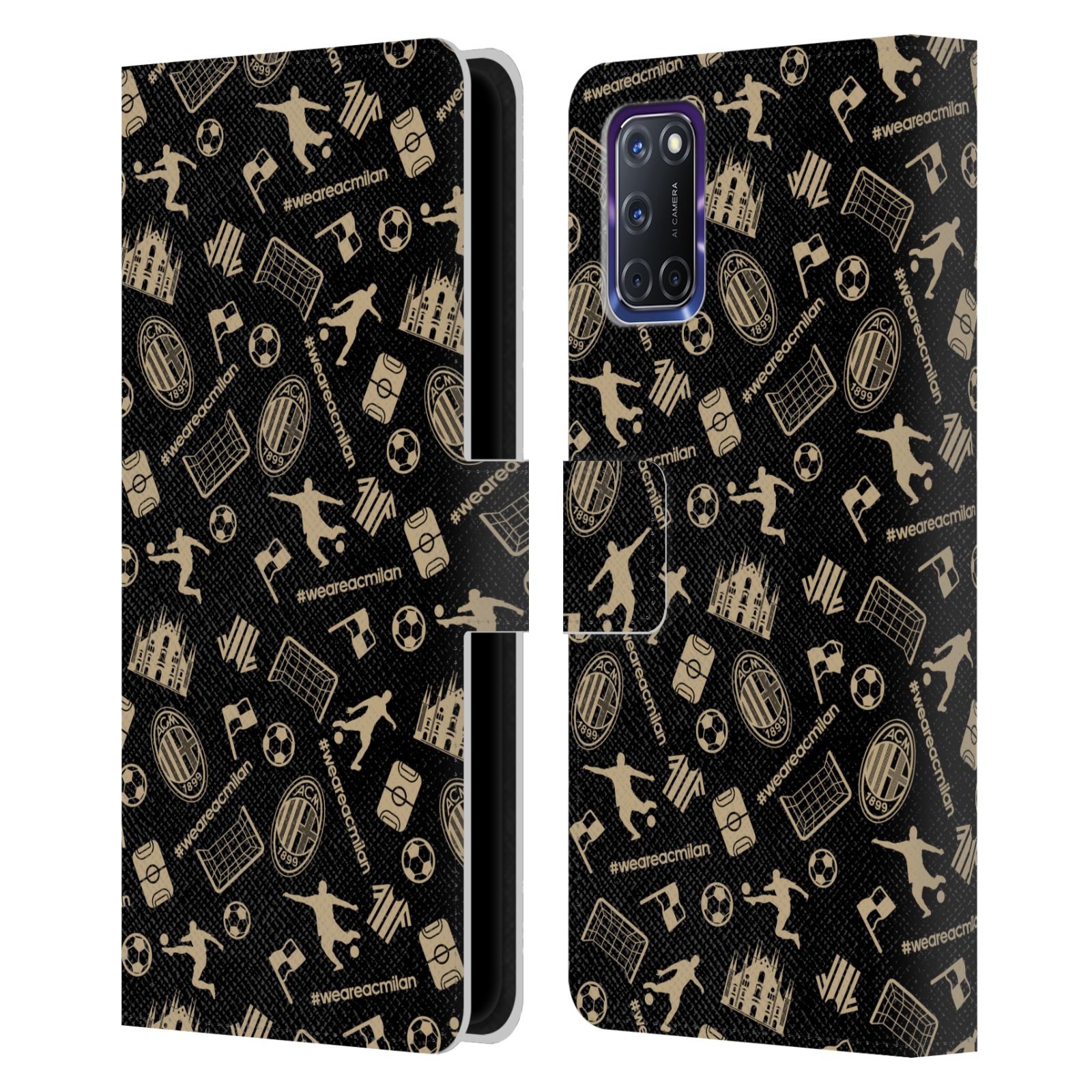 OFFICIAL AC MILAN CHILDREN LEATHER BOOK WALLET CASE COVER FOR OPPO PHONES - Picture 11 of 13