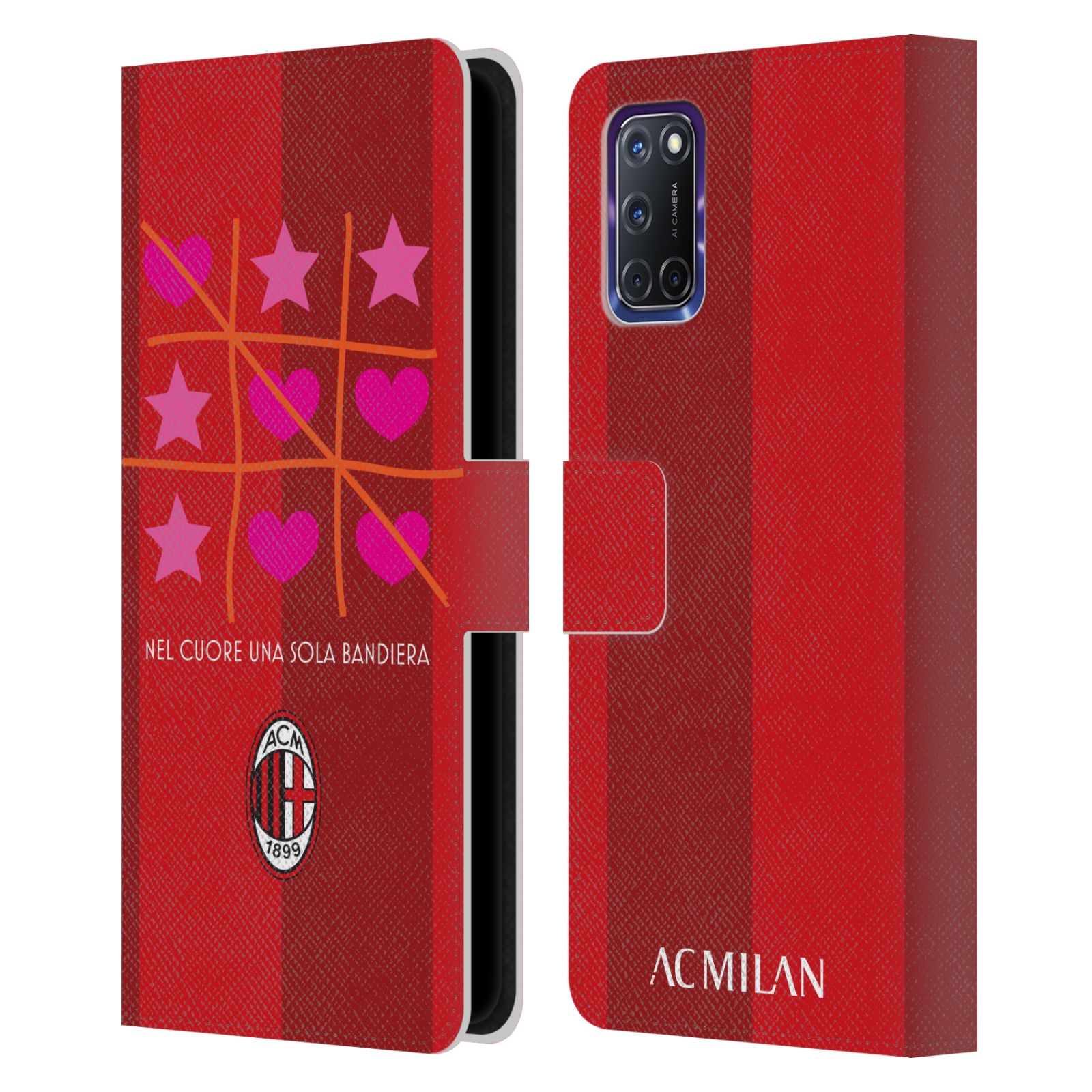 OFFICIAL AC MILAN CHILDREN LEATHER BOOK WALLET CASE COVER FOR OPPO PHONES - Picture 12 of 13