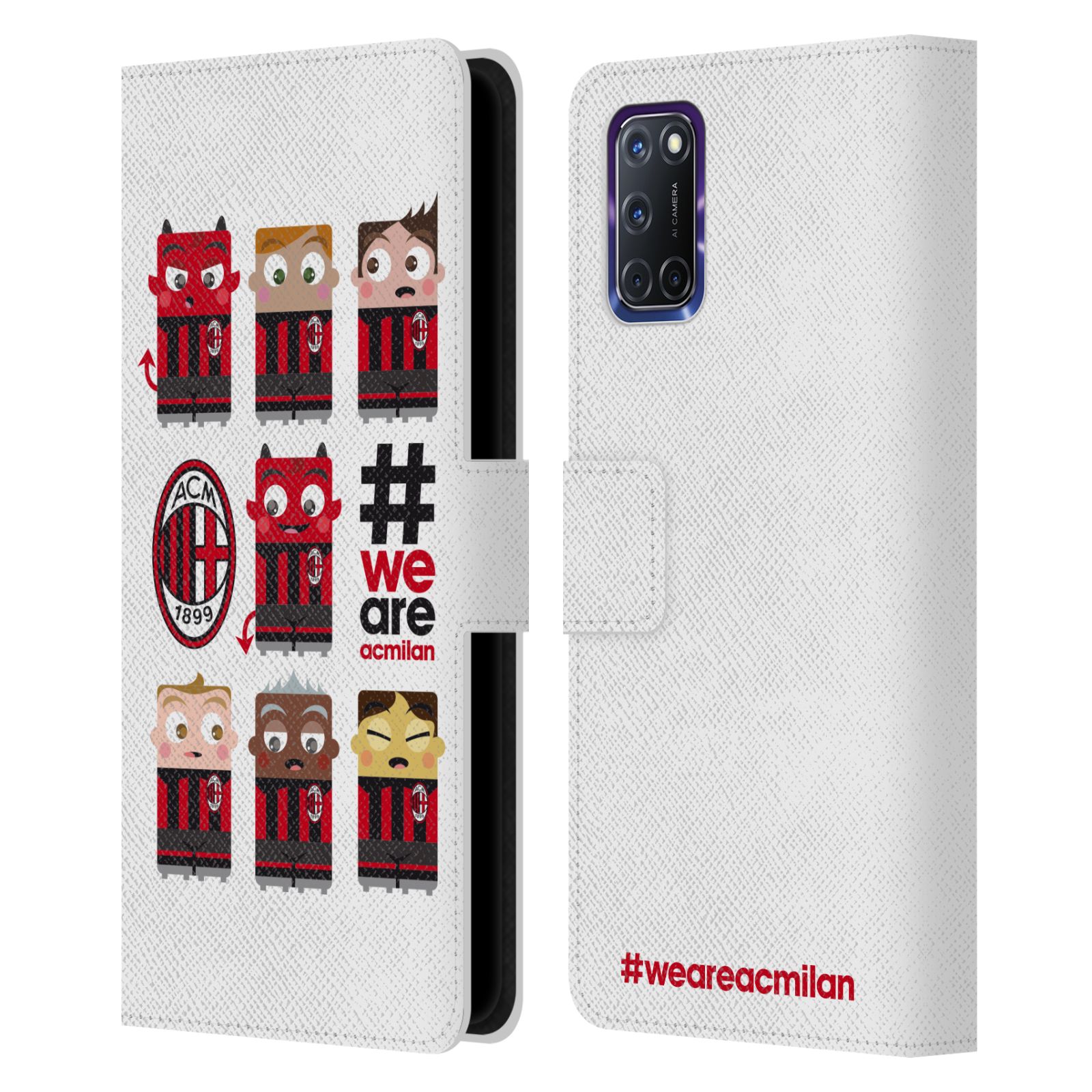 OFFICIAL AC MILAN CHILDREN LEATHER BOOK WALLET CASE COVER FOR OPPO PHONES - Picture 13 of 13