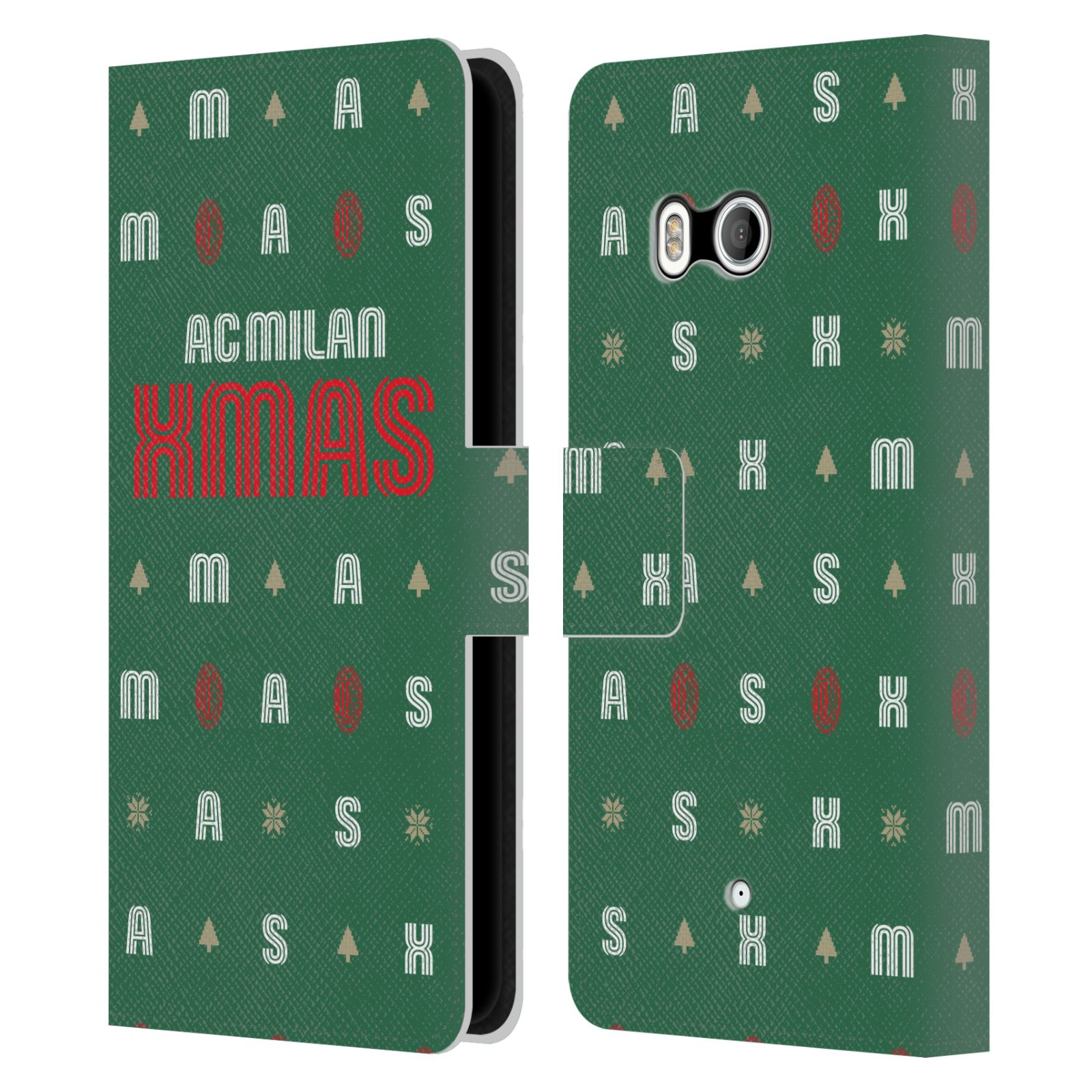 OFFICIAL AC MILAN CHRISTMAS JUMPER LEATHER BOOK WALLET CASE FOR HTC PHONES 1 - Picture 7 of 7