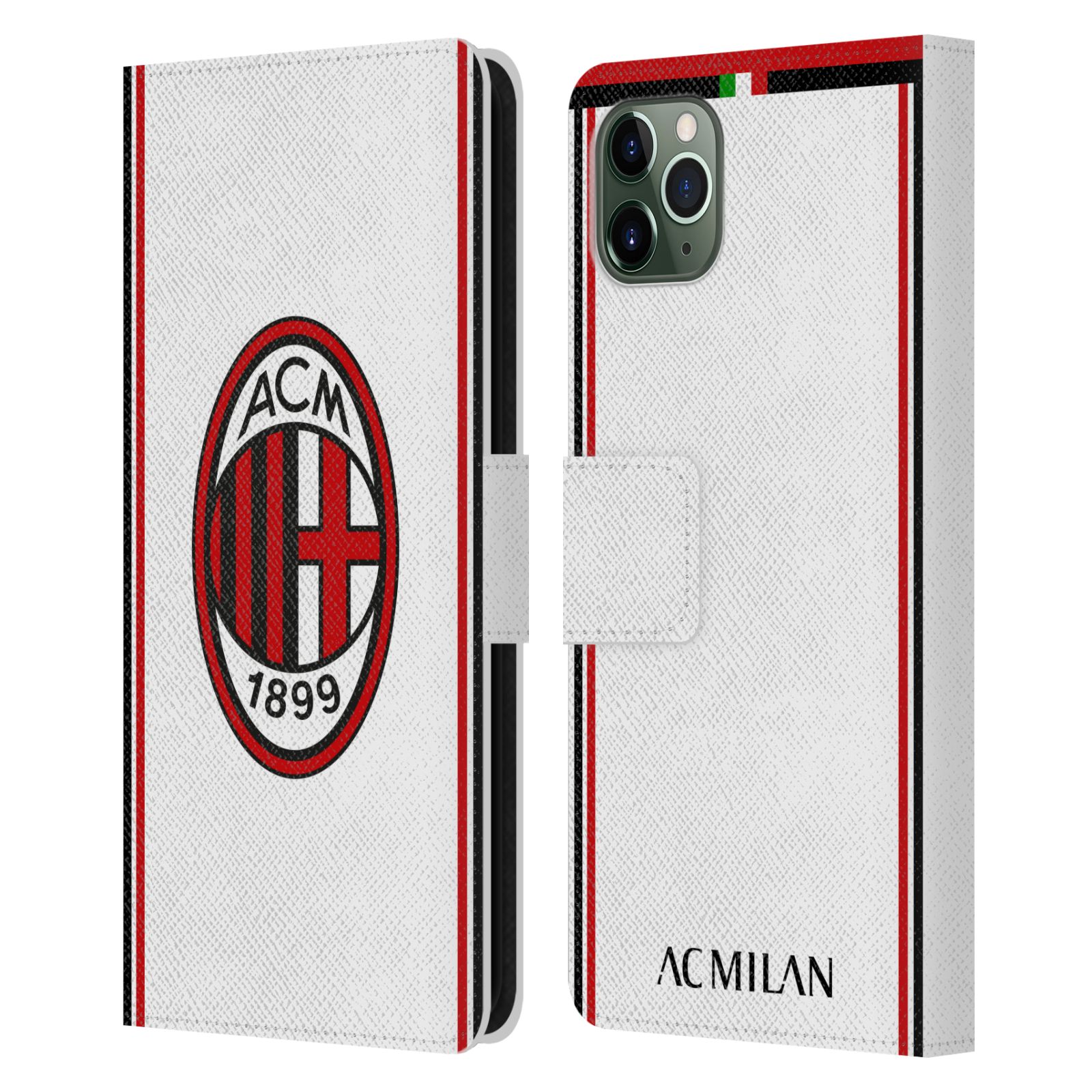 AC MILAN 2018/19 KIT CRESTA CUSTODIA COVER PORTAFOGLIO IN PELLE PER APPLE  iPHONE