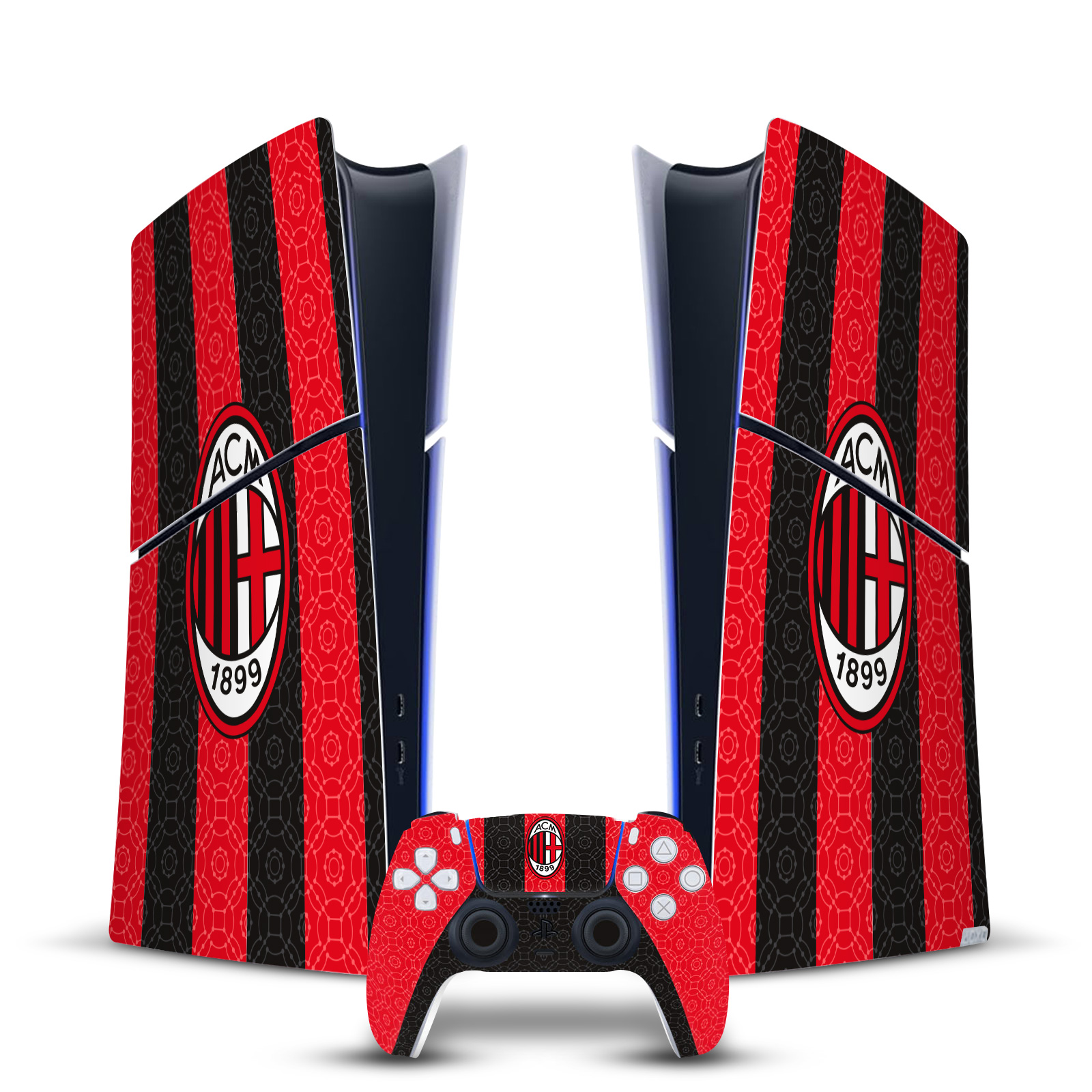 AC MILAN 2020/21 CREST KIT VINYL SKIN FOR PS5 SLIM DIGITAL CONSOLE & CONTROLLER