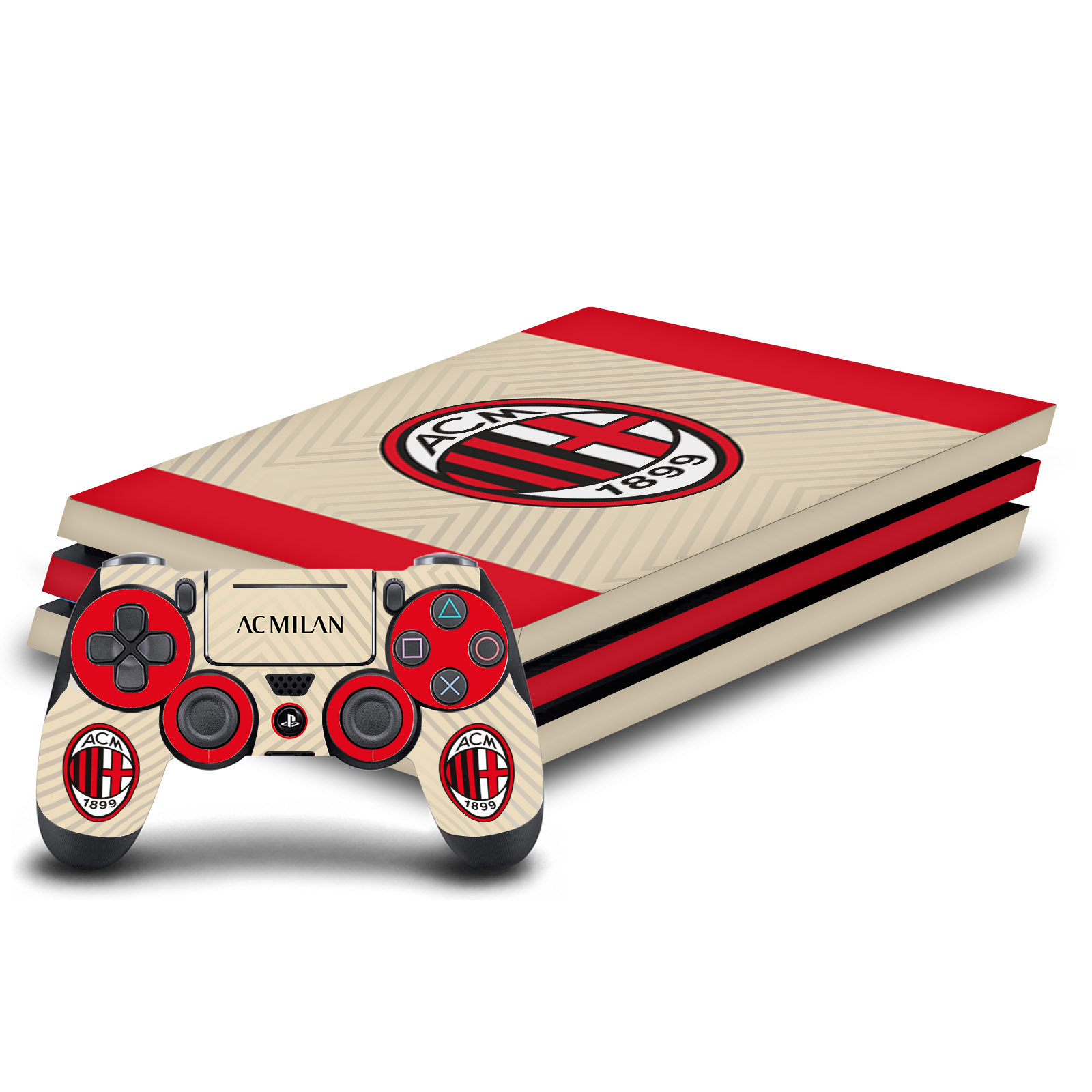 OFFICIAL AC MILAN 2021/22 CREST KIT VINYL SKIN DECAL FOR SONY PS4 PRO BUNDLE