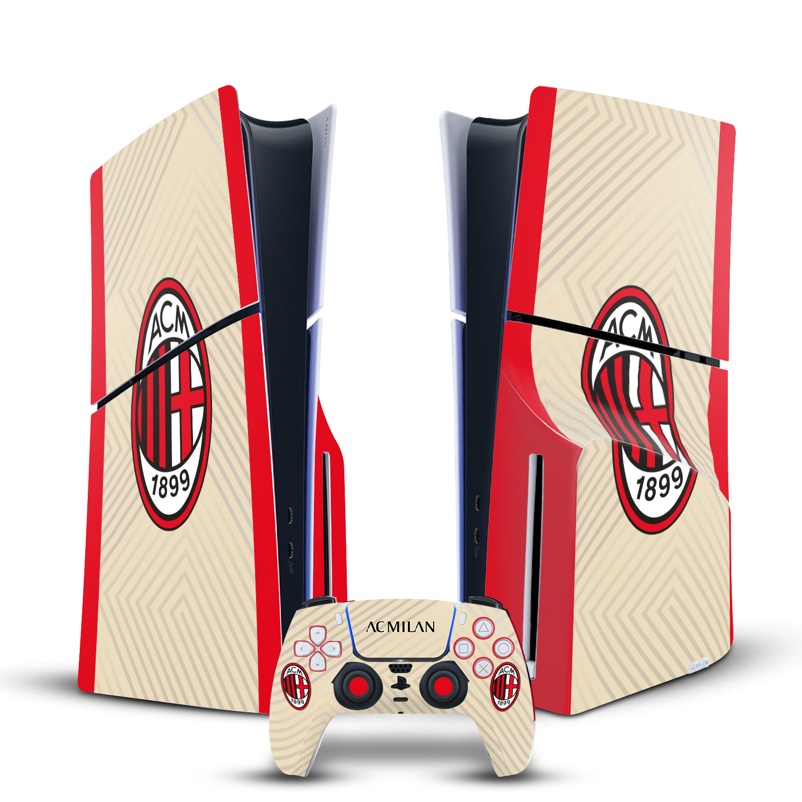 OFFICIAL AC MILAN 2021/22 CREST KIT VINYL SKIN FOR PS5 SLIM DISC EDITION BUNDLE