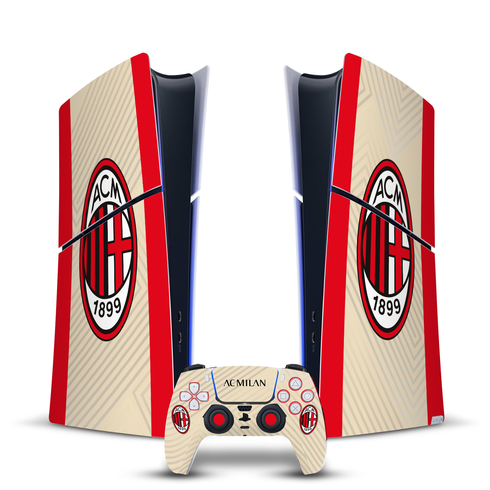 AC MILAN 2021/22 CREST KIT VINYL SKIN FOR PS5 SLIM DIGITAL CONSOLE & CONTROLLER