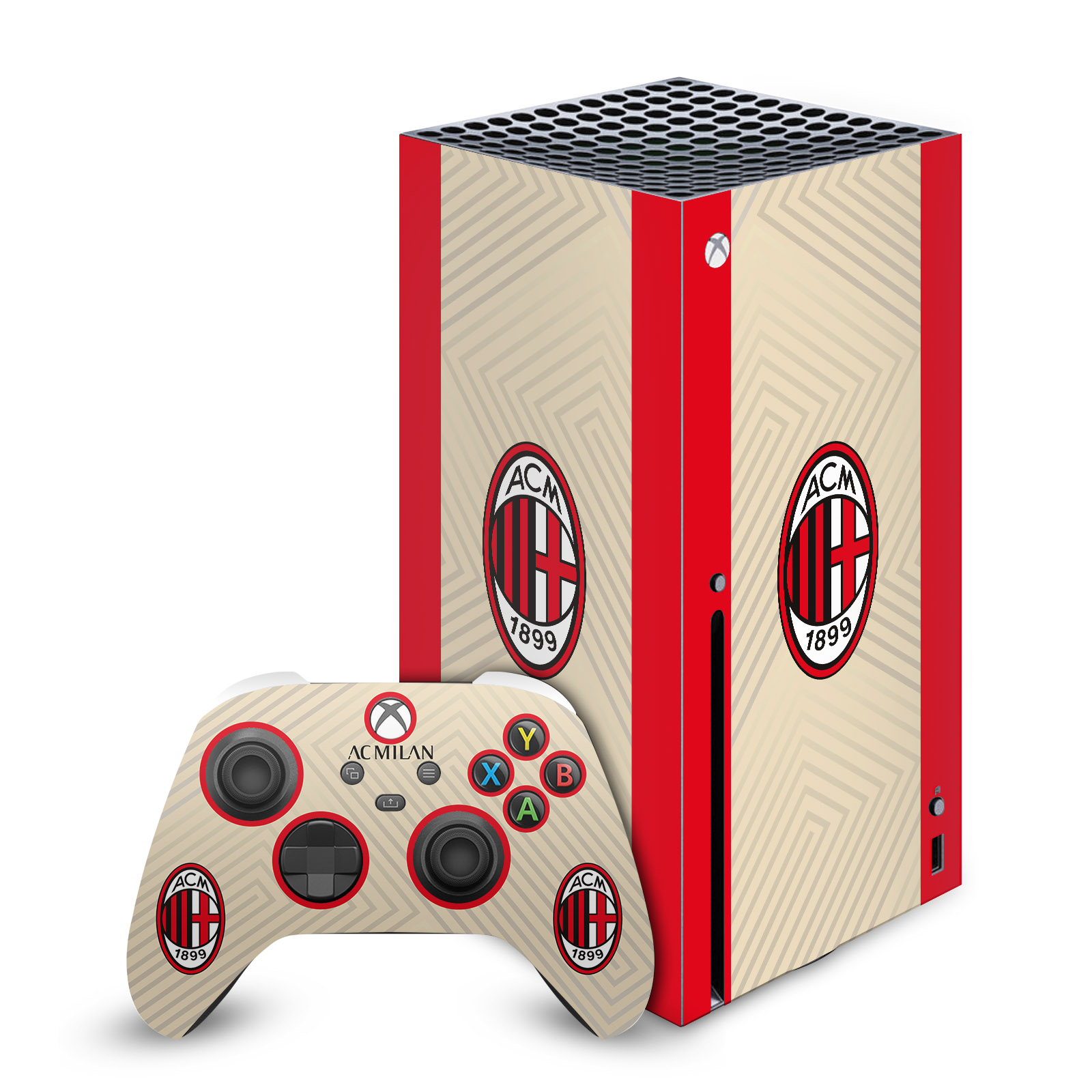 OFFICIAL AC MILAN 2021/22 CREST KIT VINYL SKIN FOR SERIES X CONSOLE & CONTROLLER