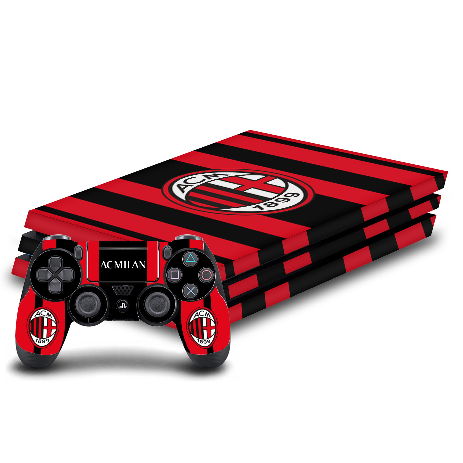 OFFICIAL AC MILAN 2021/22 CREST KIT VINYL SKIN DECAL FOR SONY PS4 PRO BUNDLE