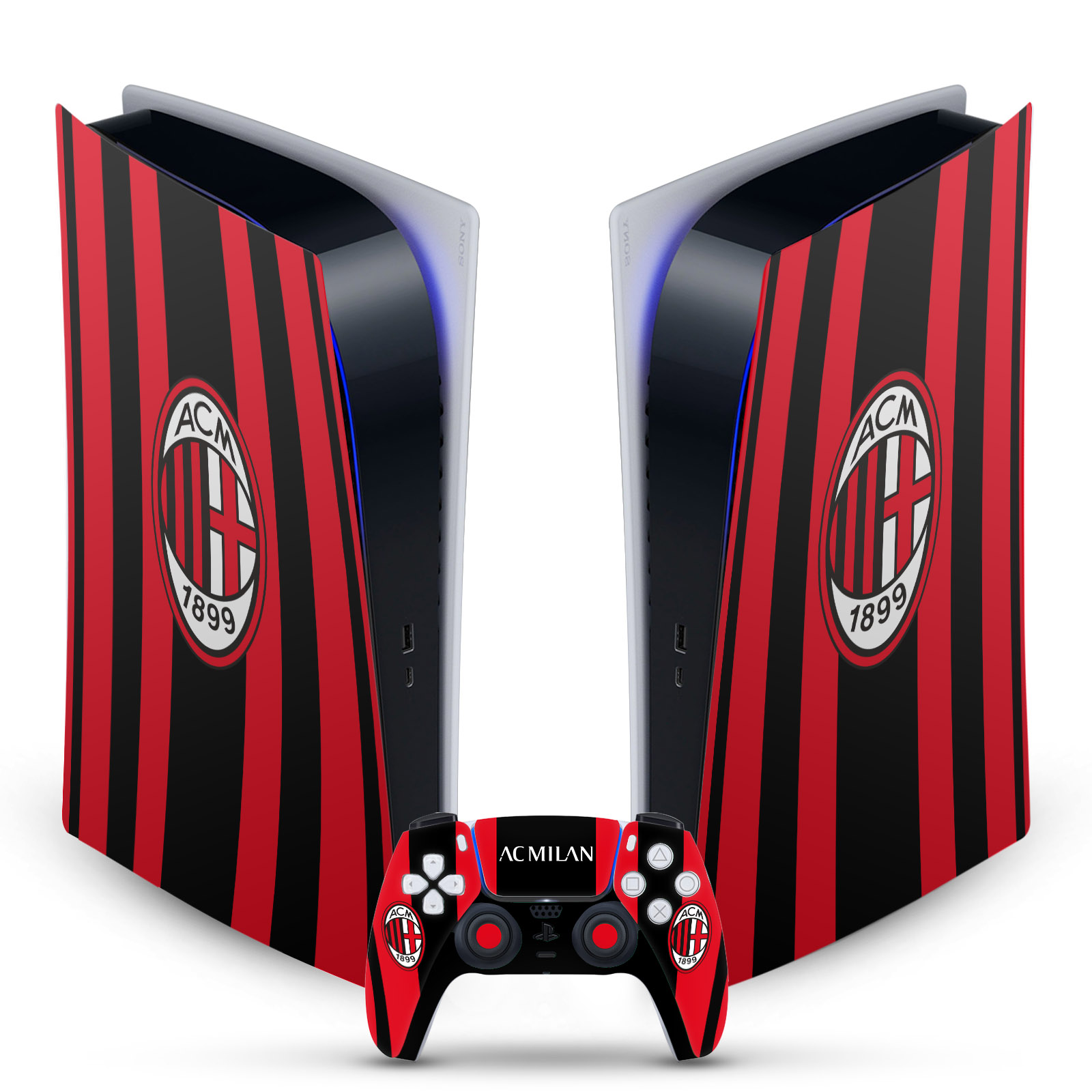 AC MILAN 2021/22 CREST KIT VINYL SKIN DECAL FOR SONY PS5 DIGITAL EDITION BUNDLE