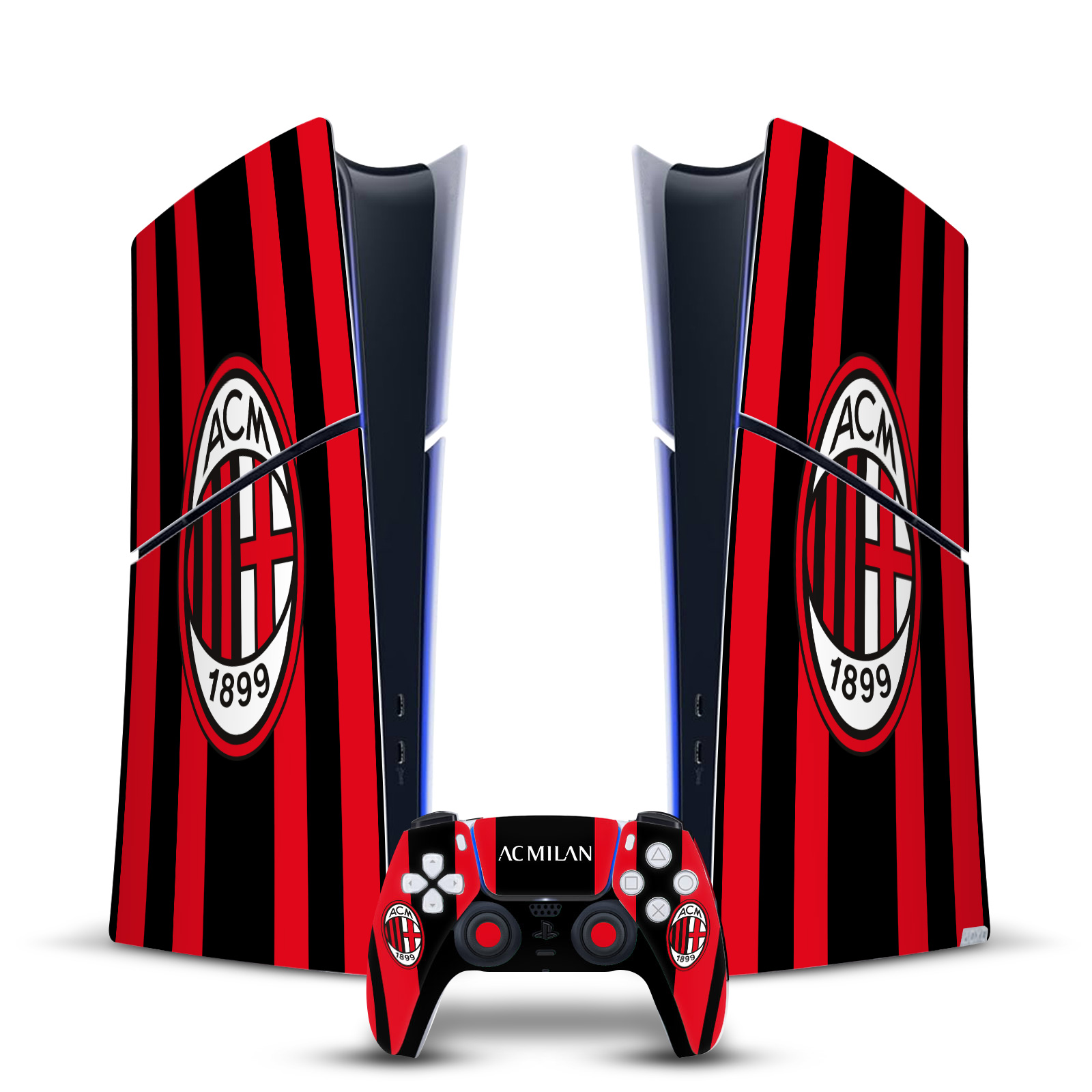 AC MILAN 2021/22 CREST KIT VINYL SKIN FOR PS5 SLIM DIGITAL CONSOLE & CONTROLLER